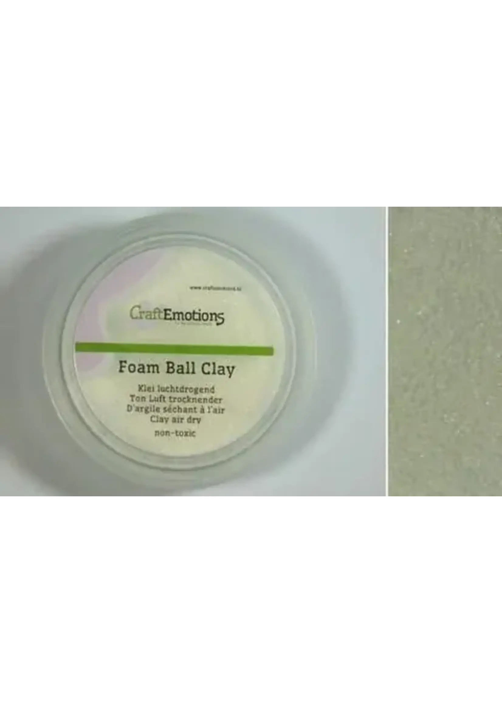 CraftEmotions Foamball clay - wit  glitter75ml - 23gr Air dry Artikelnummer 610115/0201