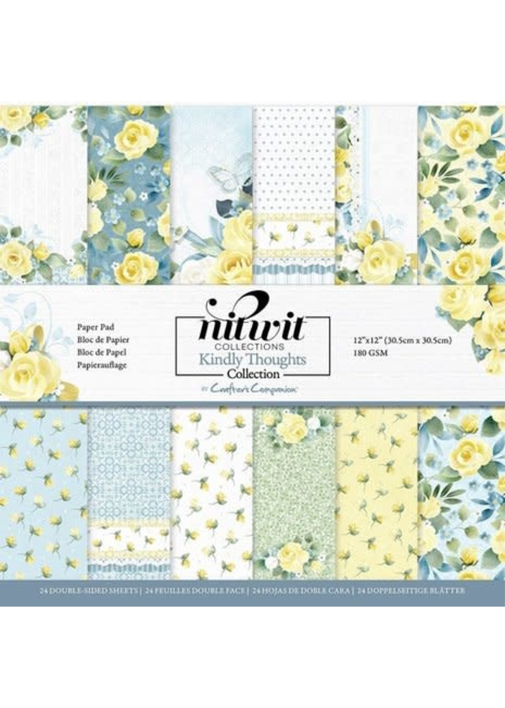 Crafters Companion Kindly Thoughts 12x12 Inch Paper Pad (NIT-KIN-PAD12)