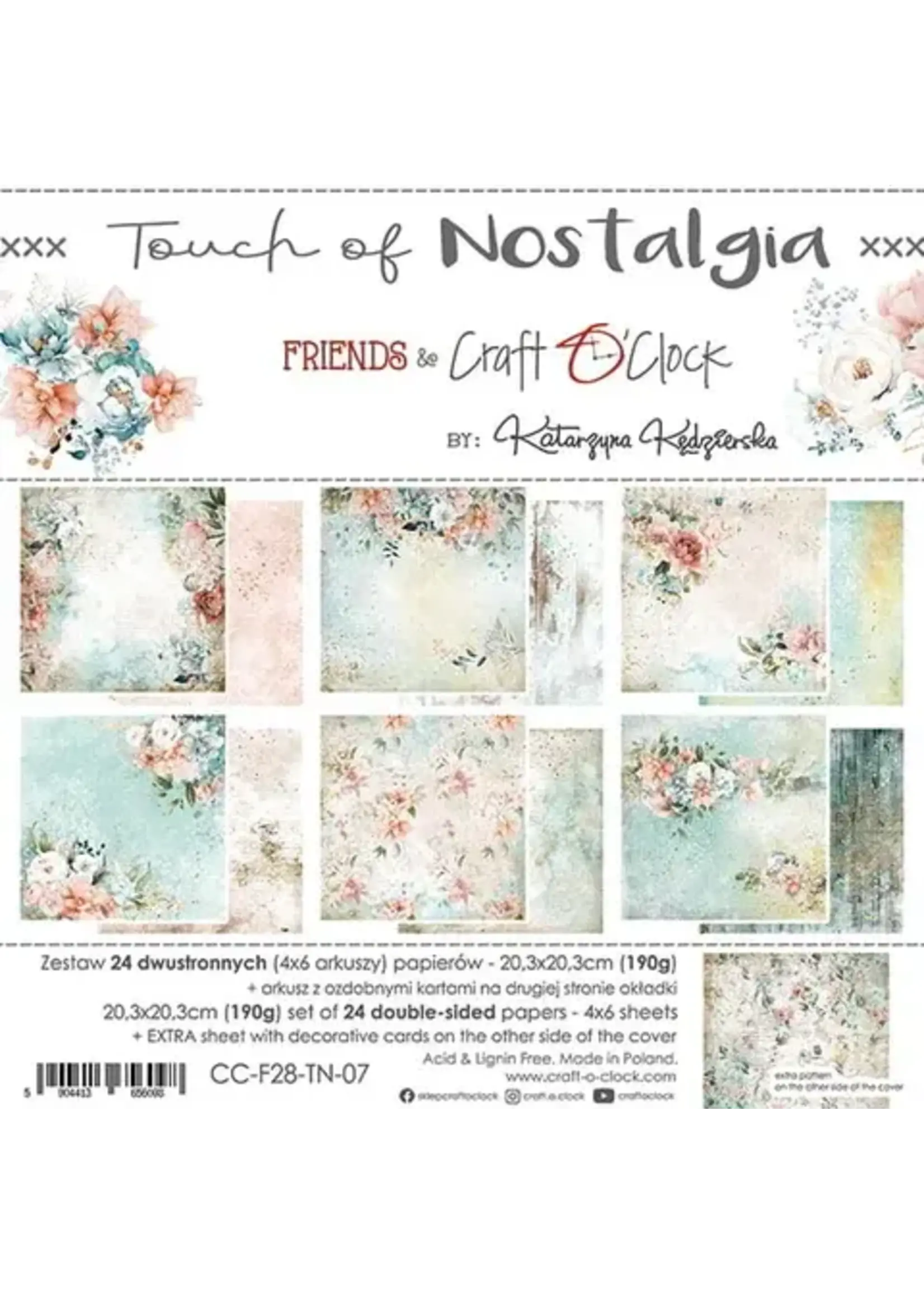 Craft O Clock TOUCH OF NOSTALGIA - A SET OF PAPERS 30,5X30,5CM