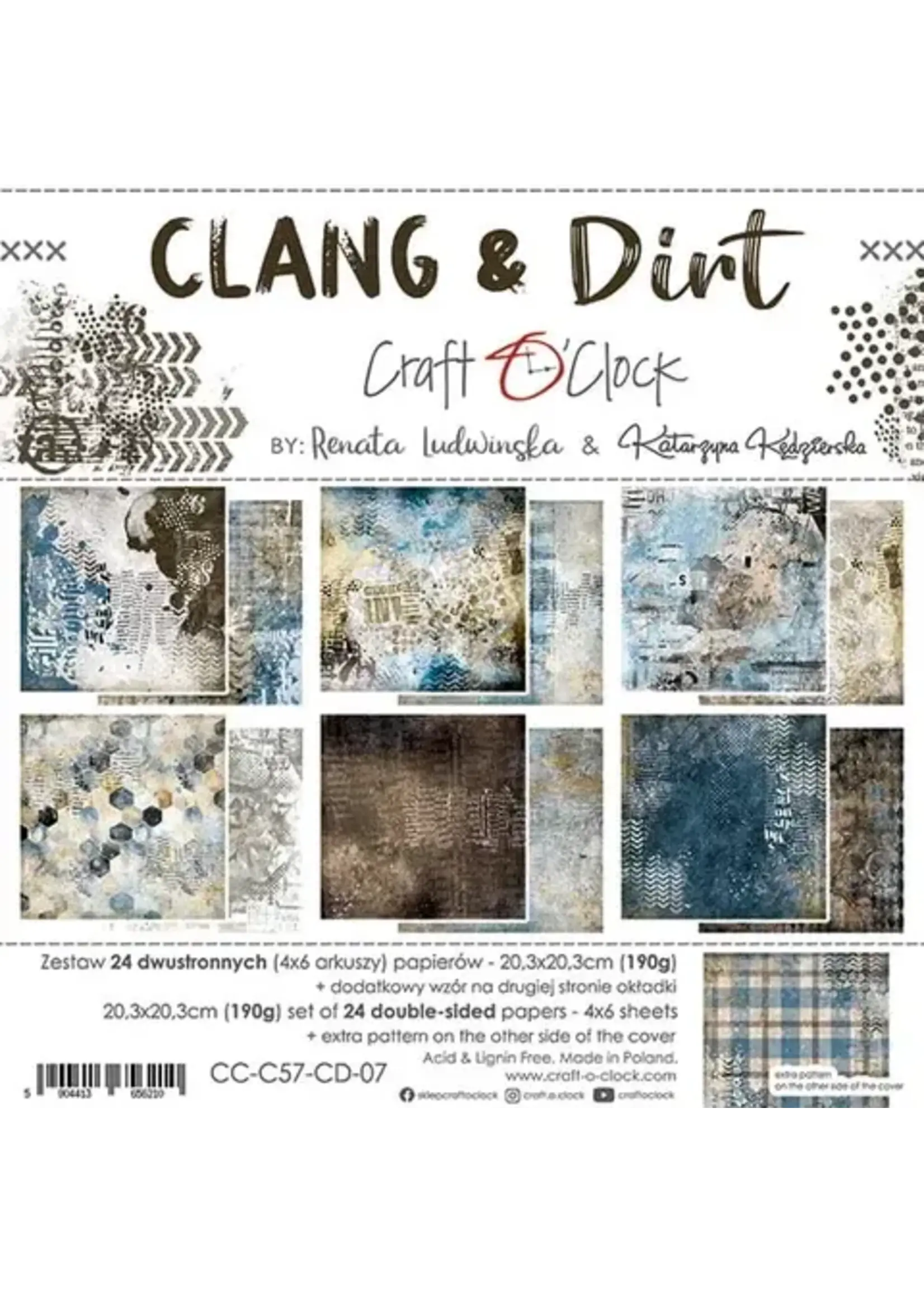 Craft O Clock CLANG & DIRT - A SET OF PAPERS 20,3X20,3CM