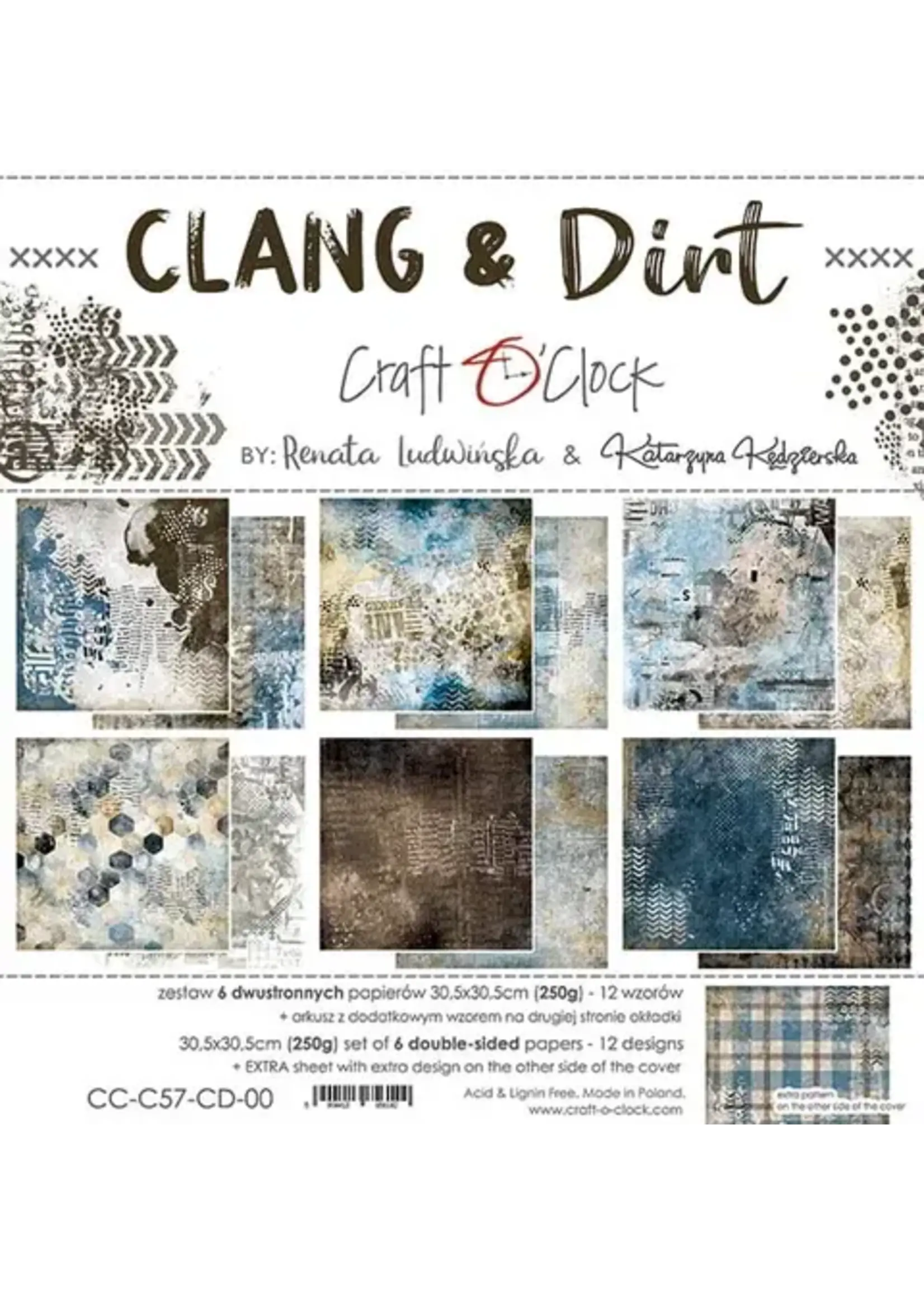 Craft O Clock CLANG & DIRT - A SET OF PAPERS 30,5X30,5CM