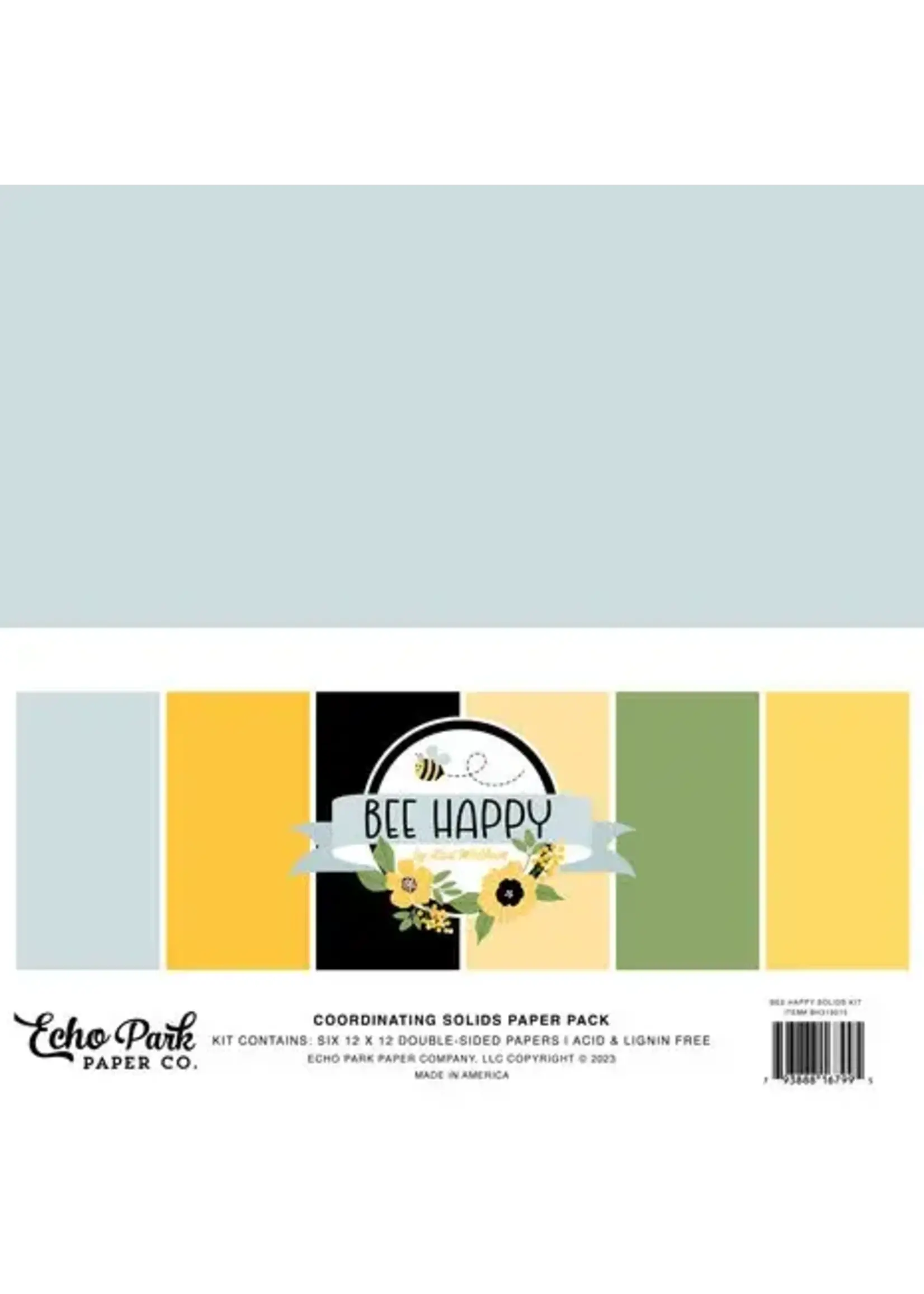 Echo Park Bee Happy 12x12 Inch Coordinating Solids Paper Pack (BH319015)