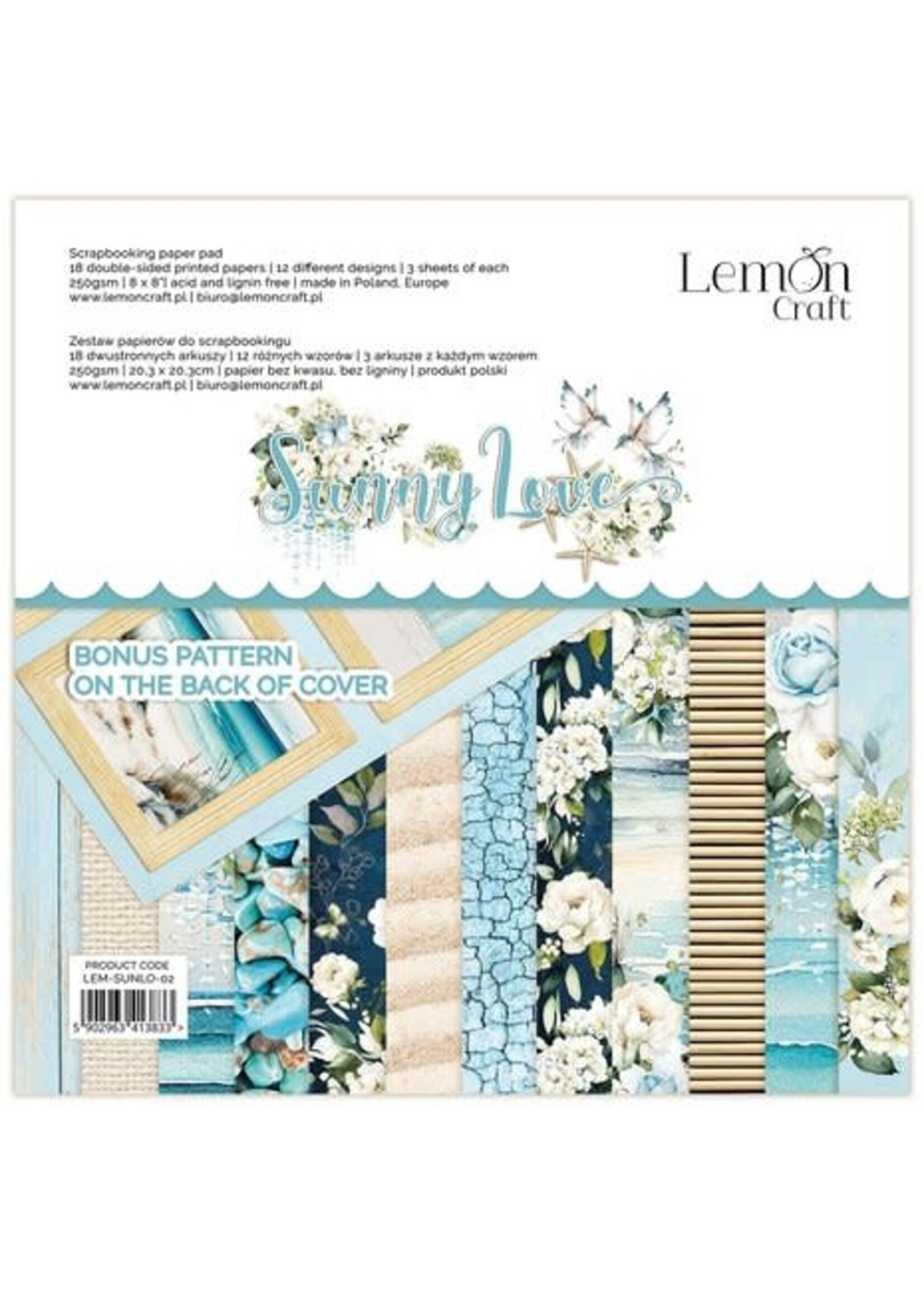 Lemon Craft Sunny Love 8x8 Inch Paper Pad (LEM-SUNLO-02)