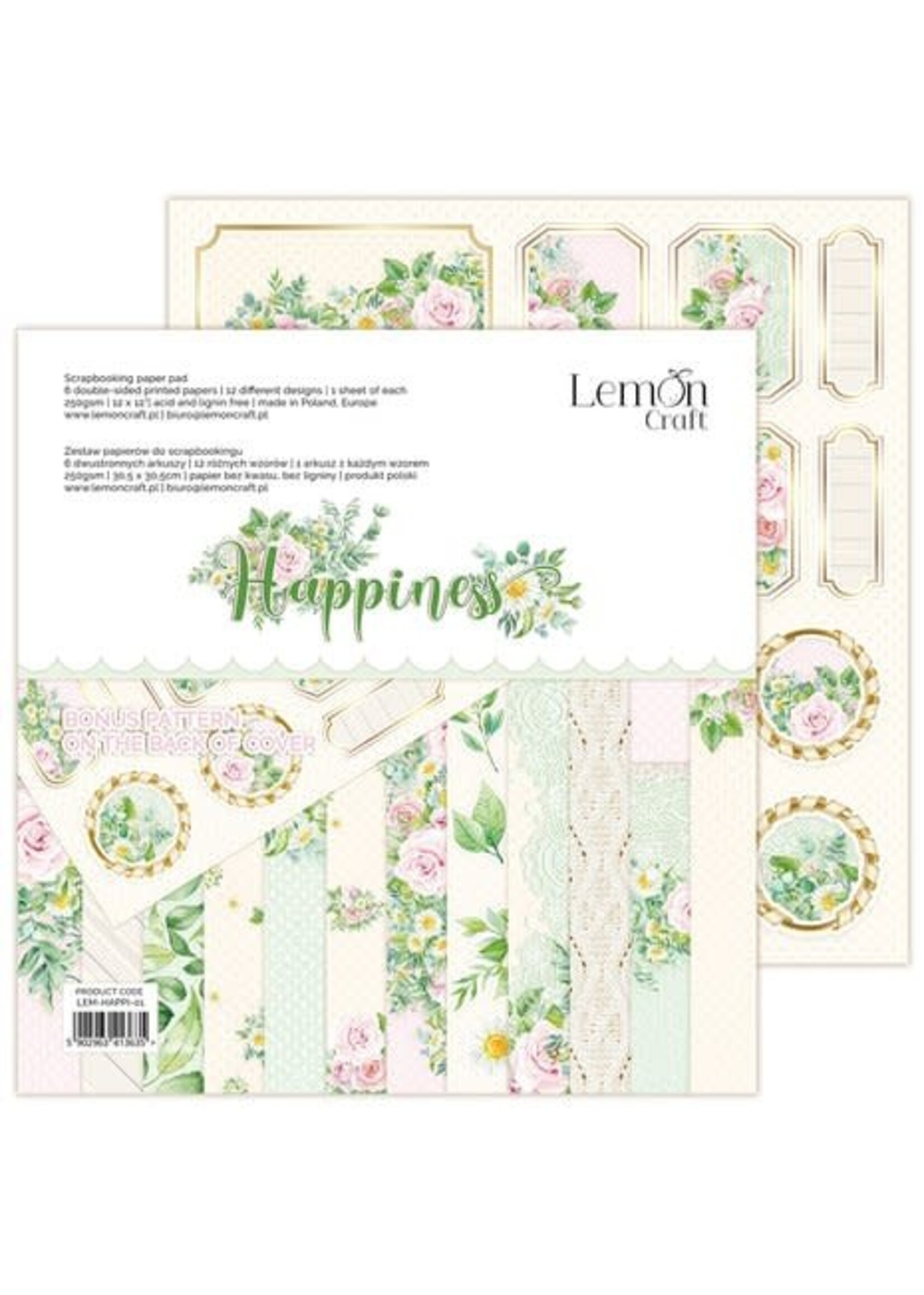Lemon Craft Happiness 12x12 Inch Paper Pad (LEM-HAPPI-01)