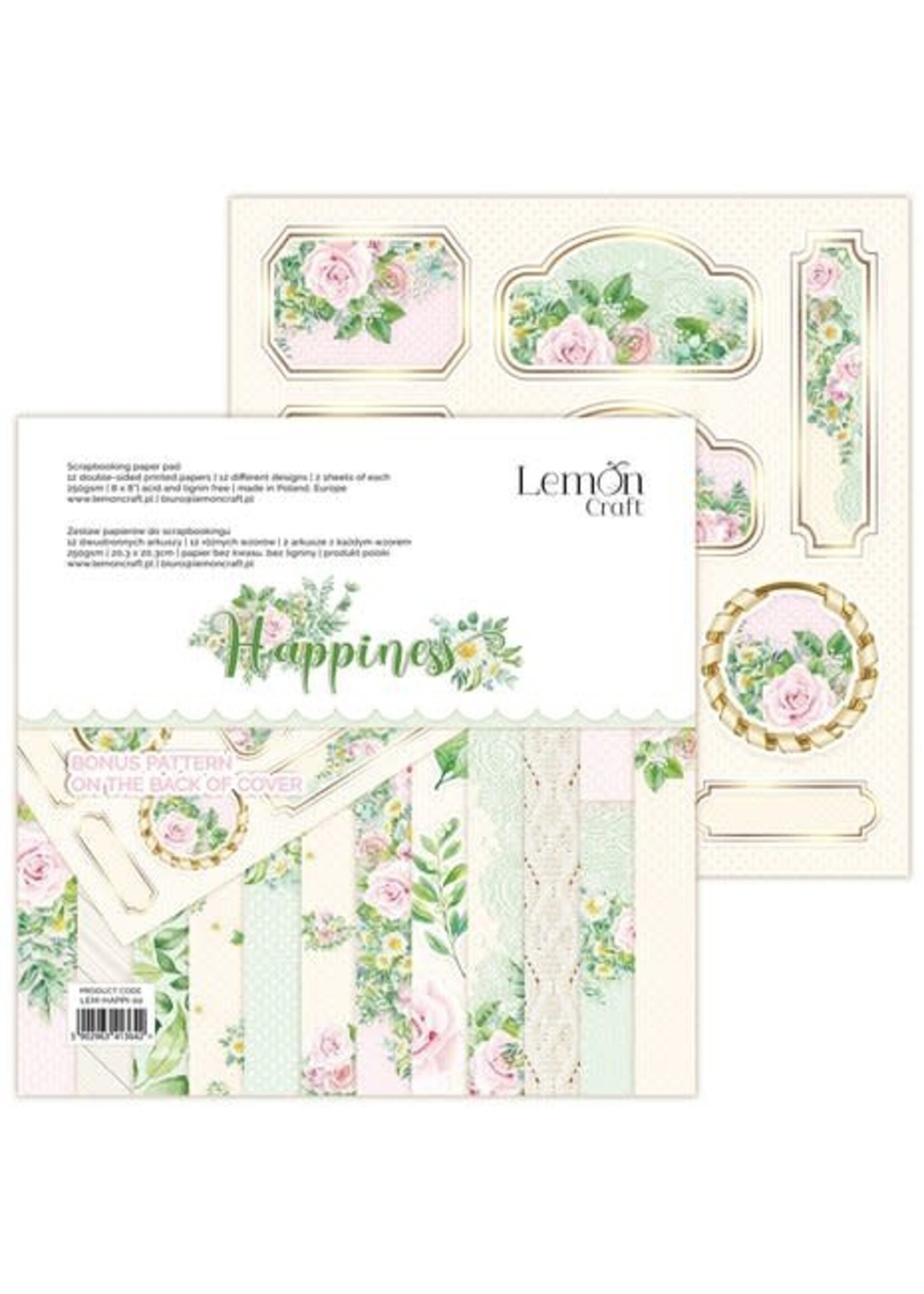 Lemon Craft Happiness 8x8 Inch Paper Pad (LEM-HAPPI-02)