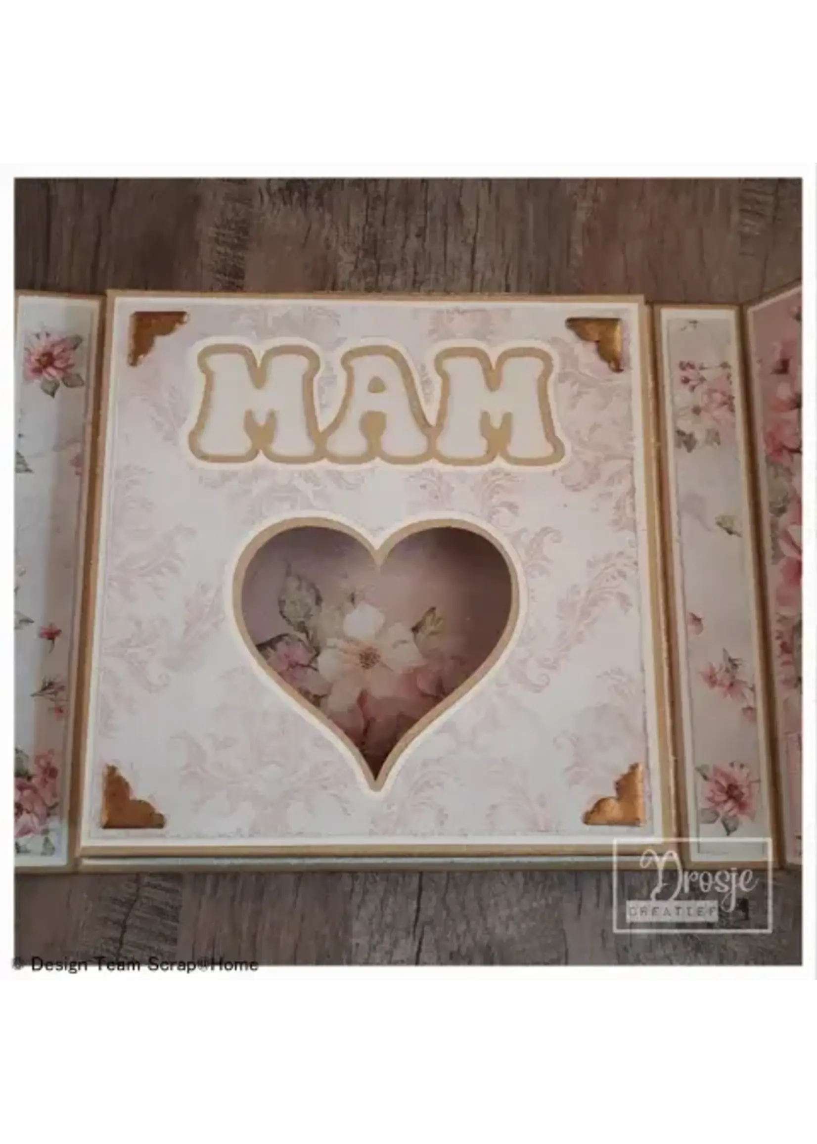 Moederdag kaart van Drosje met patroon "mam"