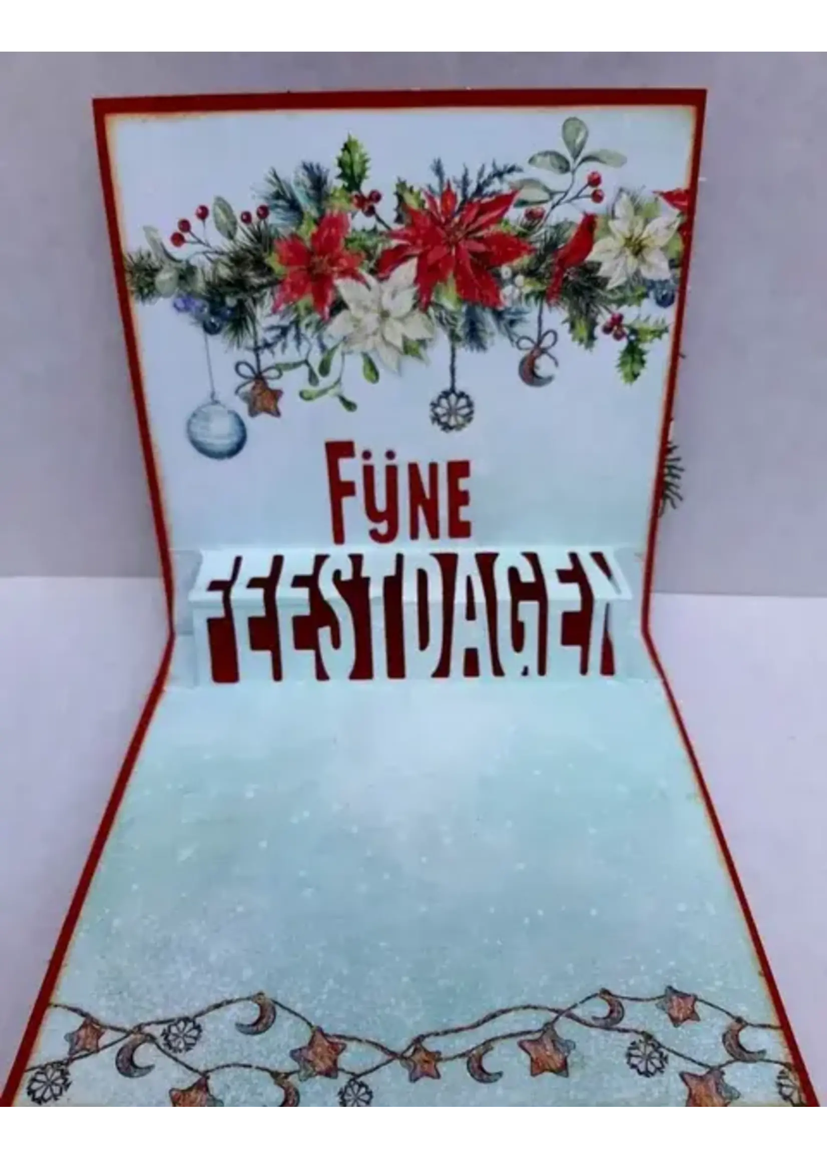 Kerstkaart met Pop-up en Schudvenster let op hiervoor heb je de pop up stans nodig