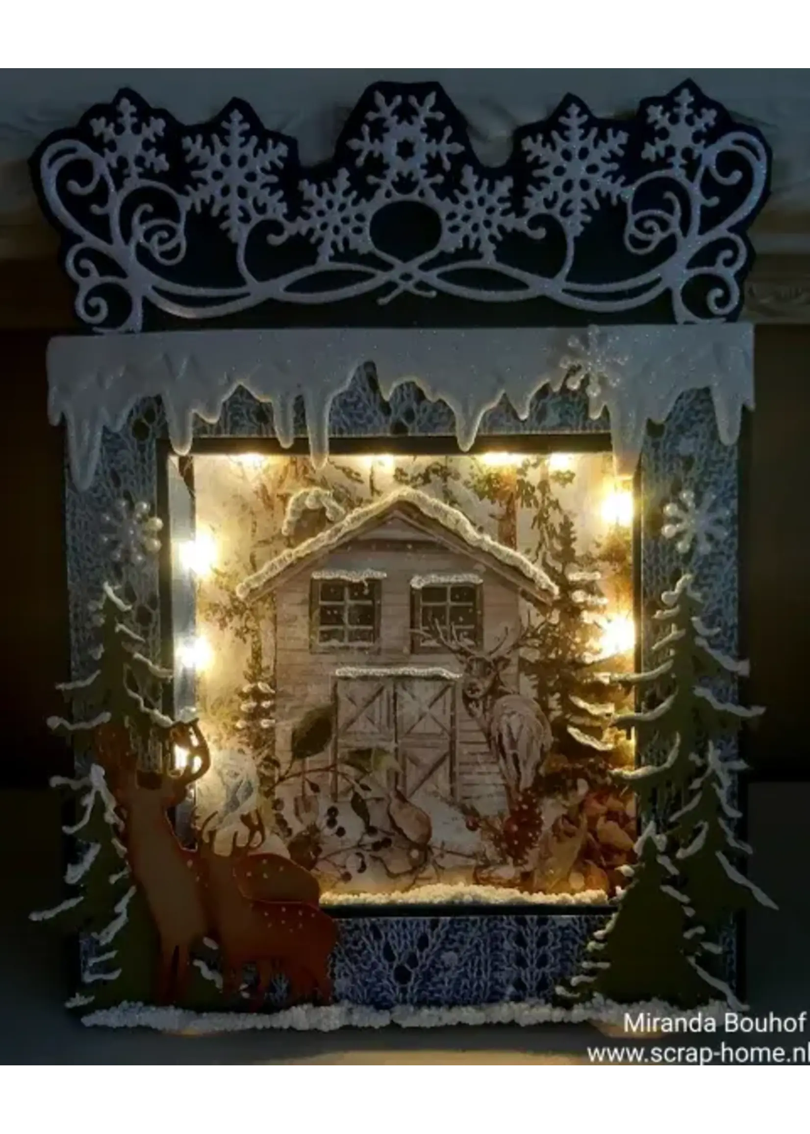 Kaart met lichtjes in diepte venster