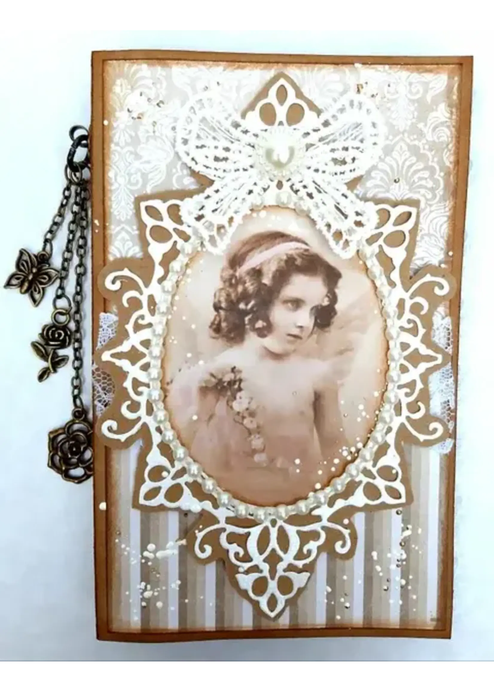 Vintage Box met Vakjes en Mini Album, incl. de 2 vintage plaatjes