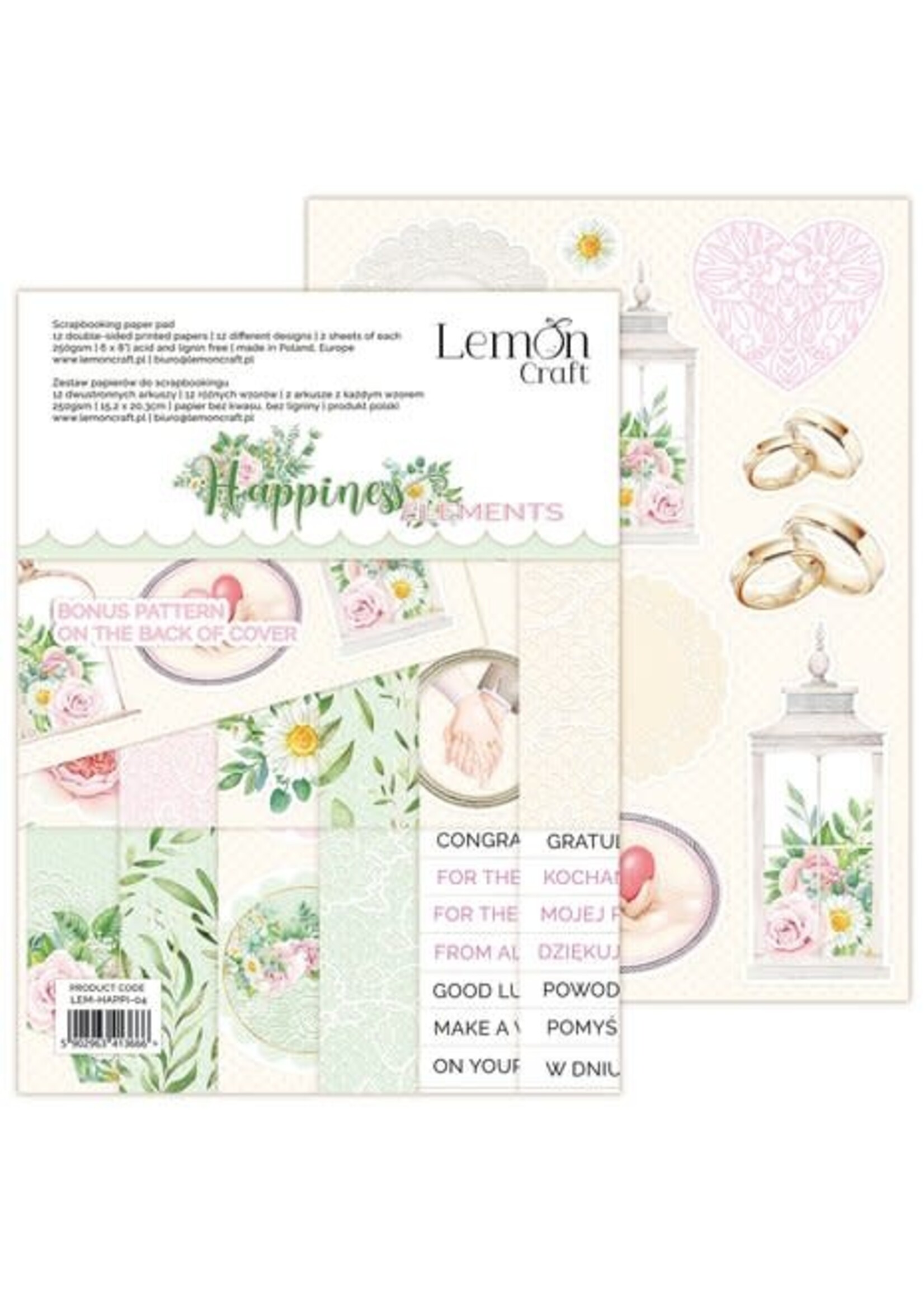 Lemon Craft Happiness Elements 6x8 Inch Paper Pad (LEM-HAPPI-04)