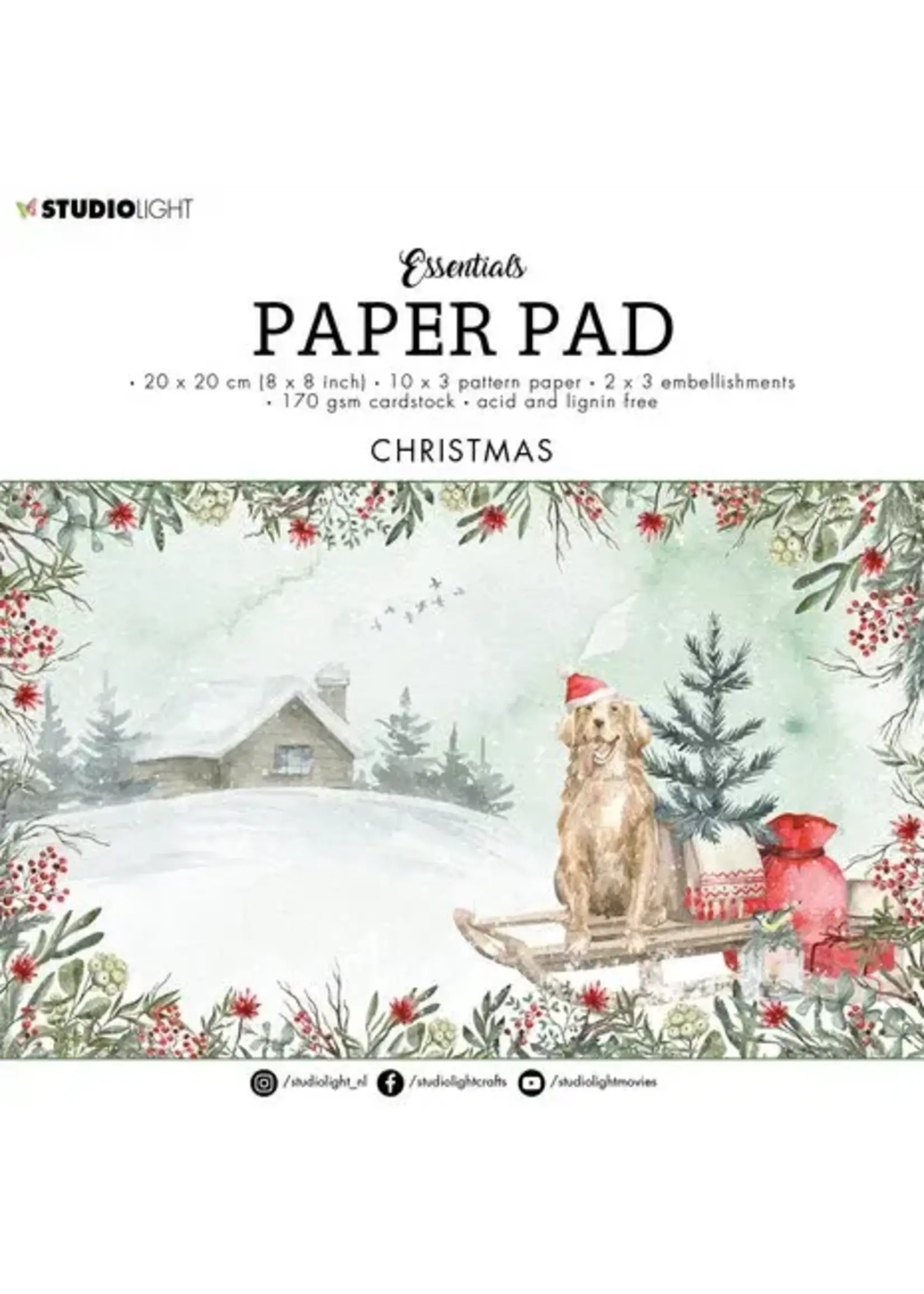 Studio Light Christmas Essentials 8x8 Inch Paper Pad (SL-ES-PP76)