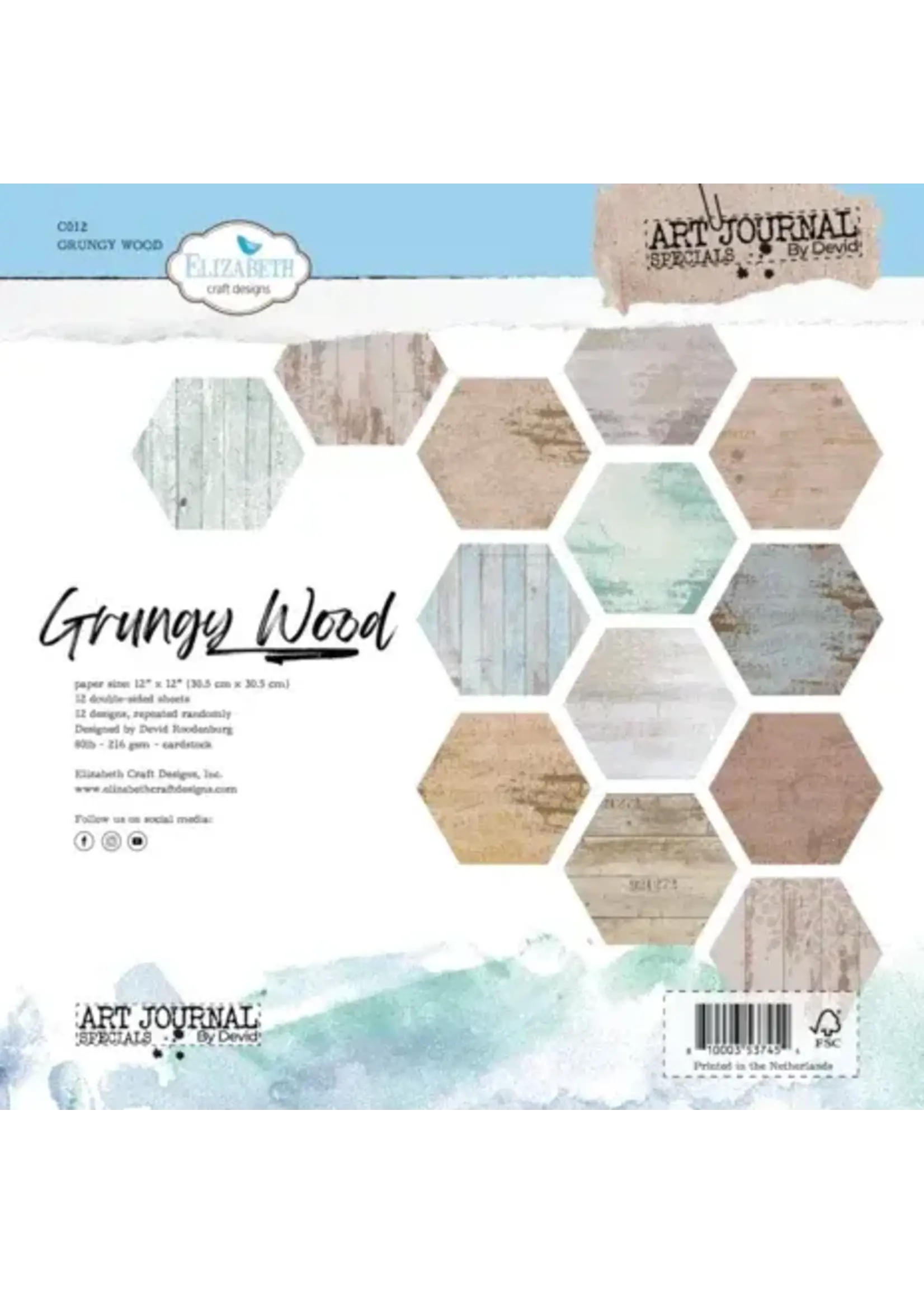 ECD Grungy Wood 12x12 Inch Patterned Cardstock Paper (C012)