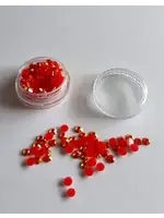 Strass doosje rood circa 200stuks 4mm