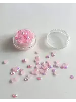 Strass doosje roze circa 200 stuks 4 mm
