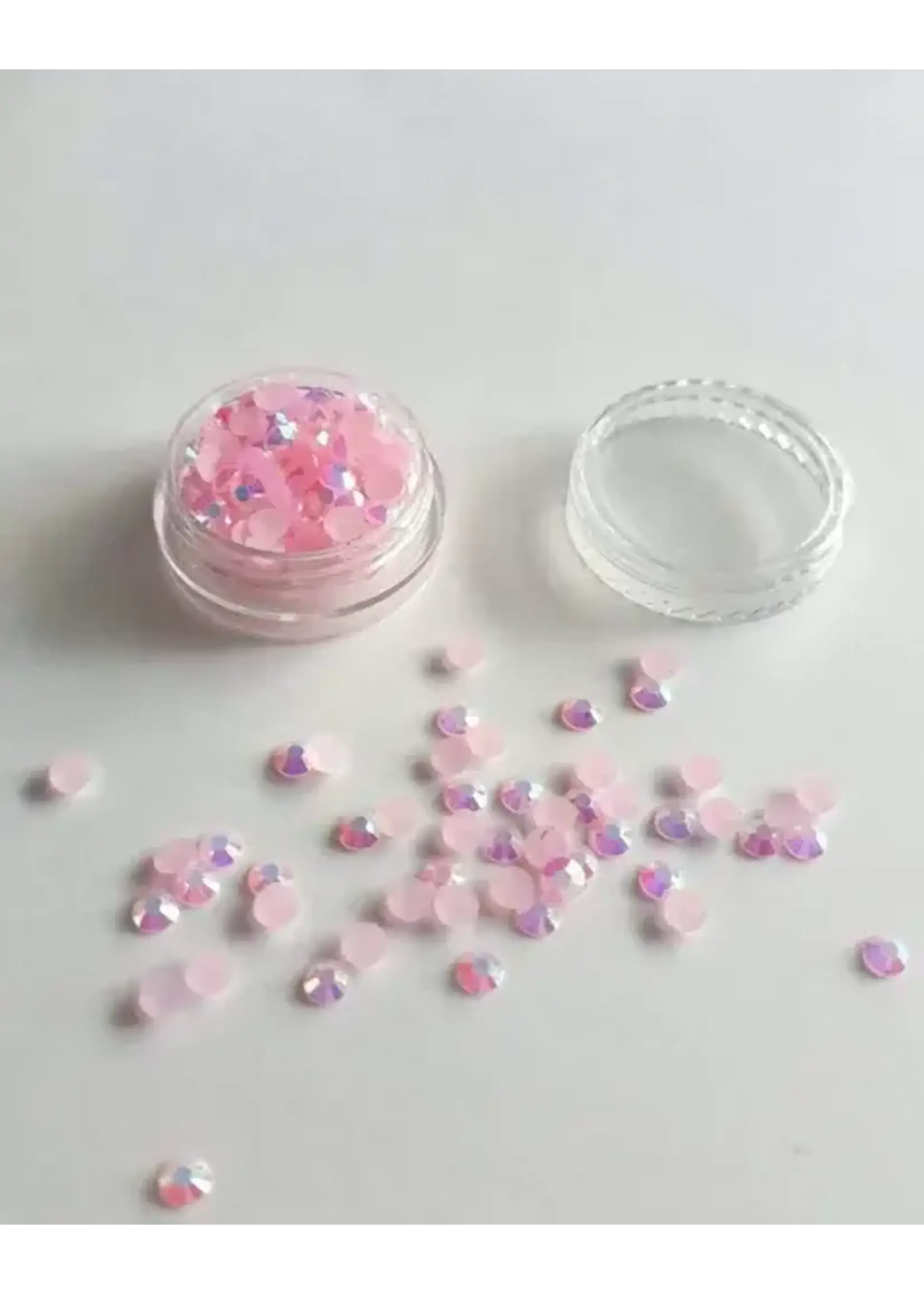 Strass doosje roze circa 200 stuks 4 mm