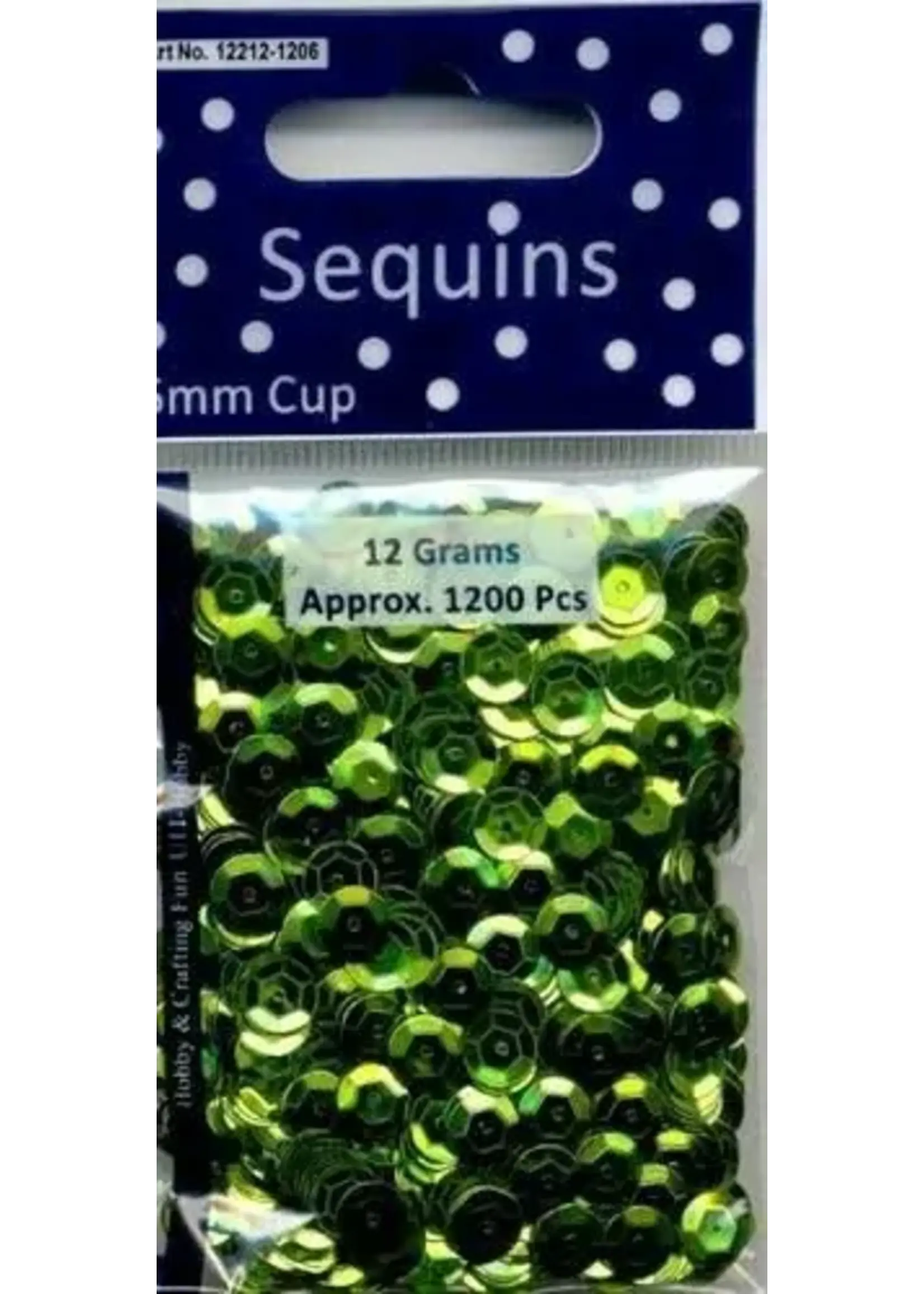 Pailletten facon metal lichtgroen 6 mm 12 GR 12212-1206