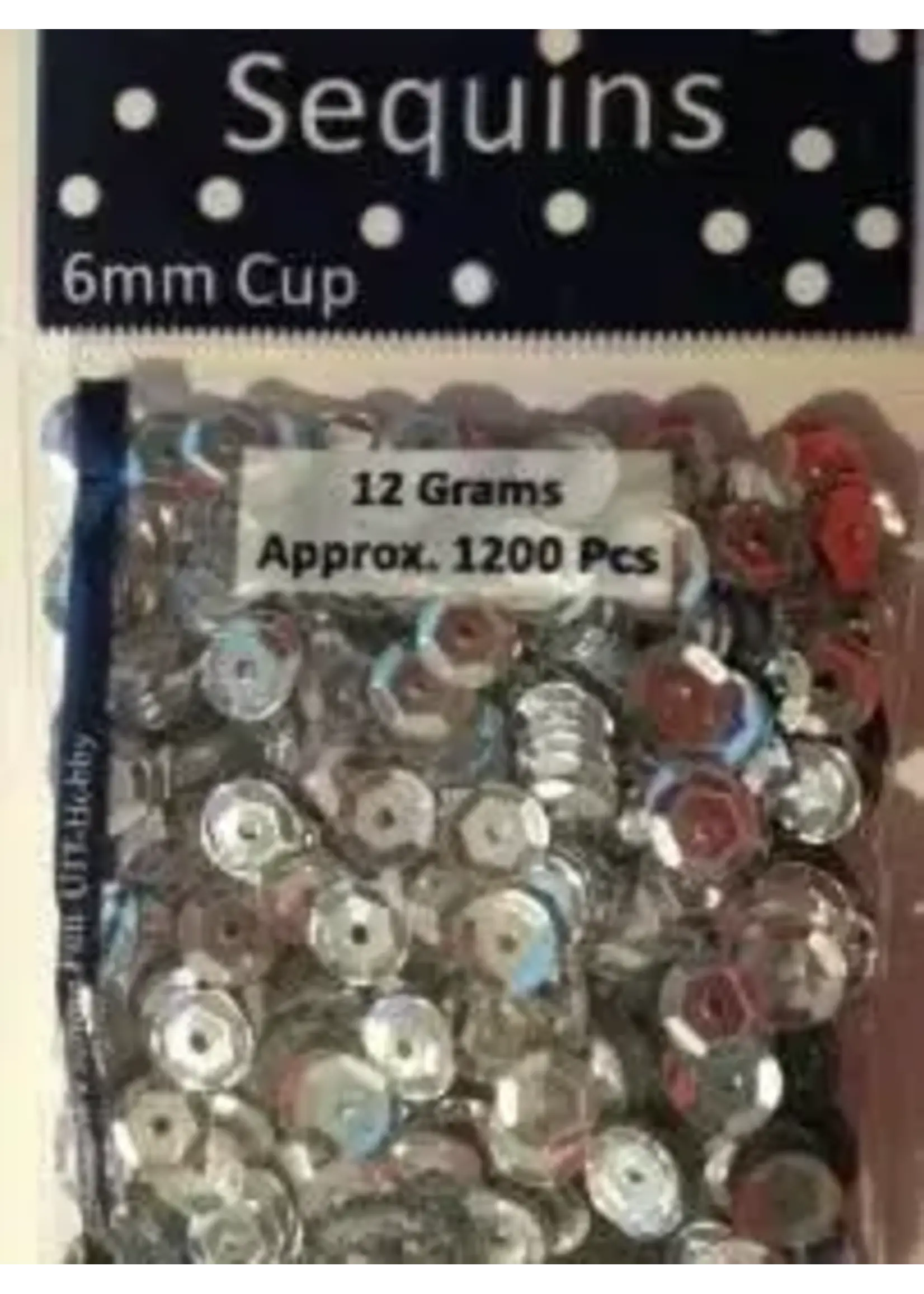 Pailletten facon metal zilver 6 mm 12 GR