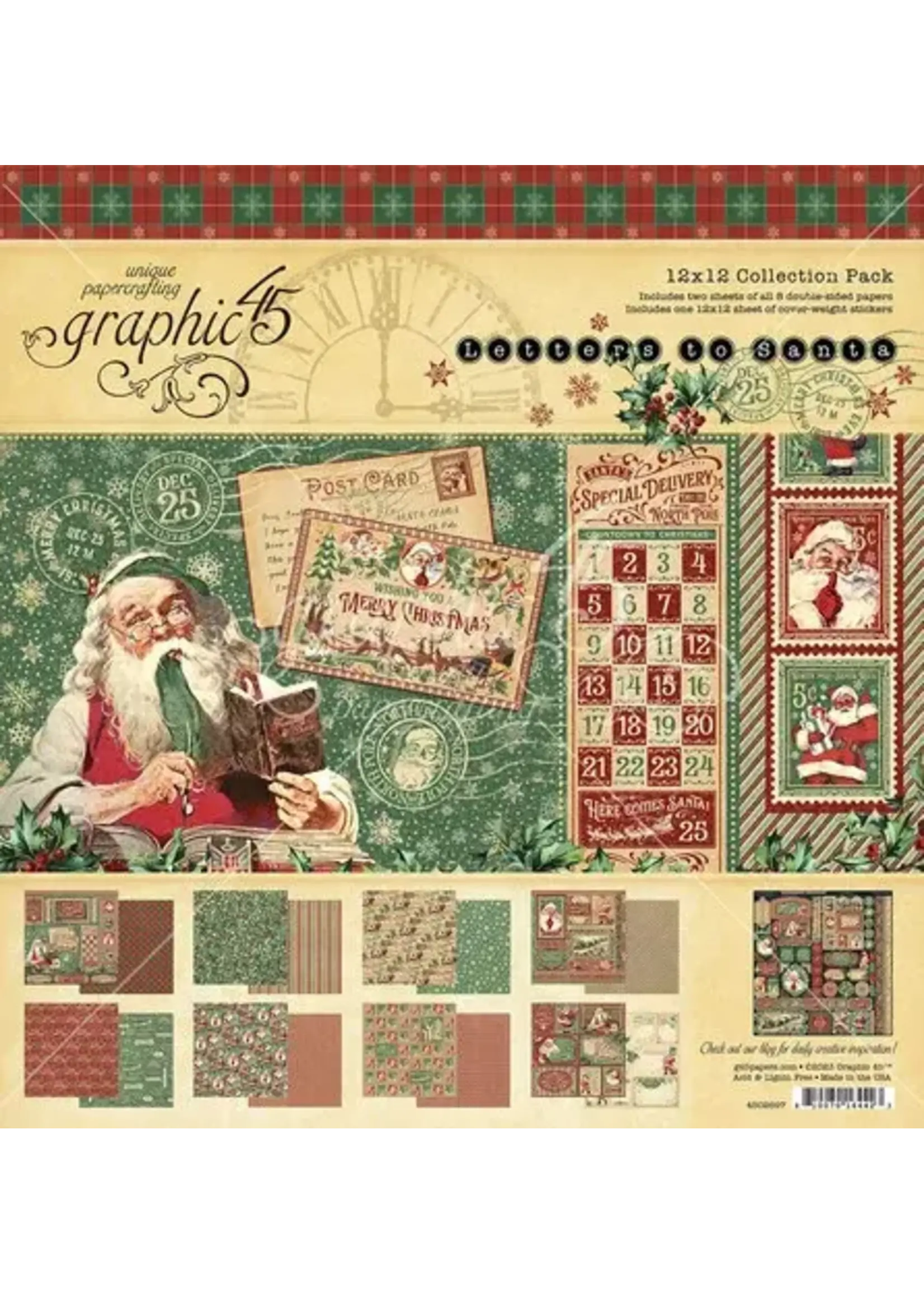 Graphic45 Letters to Santa 12x12 Inch Collection Pack with Stickers (4502697)