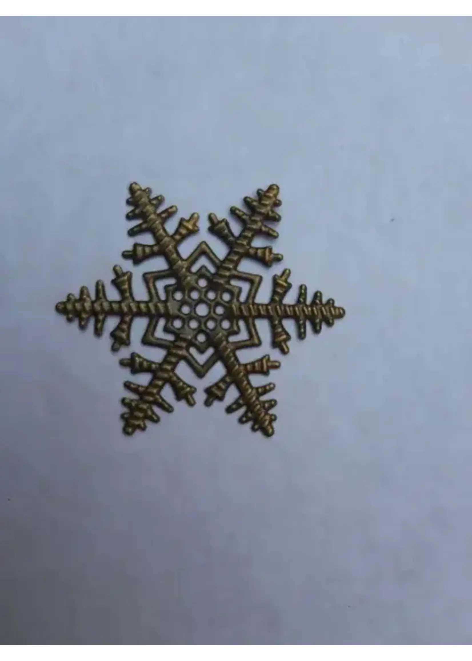 Koper Kleurig Sneeuwvlok  circa 3 ,5 cm