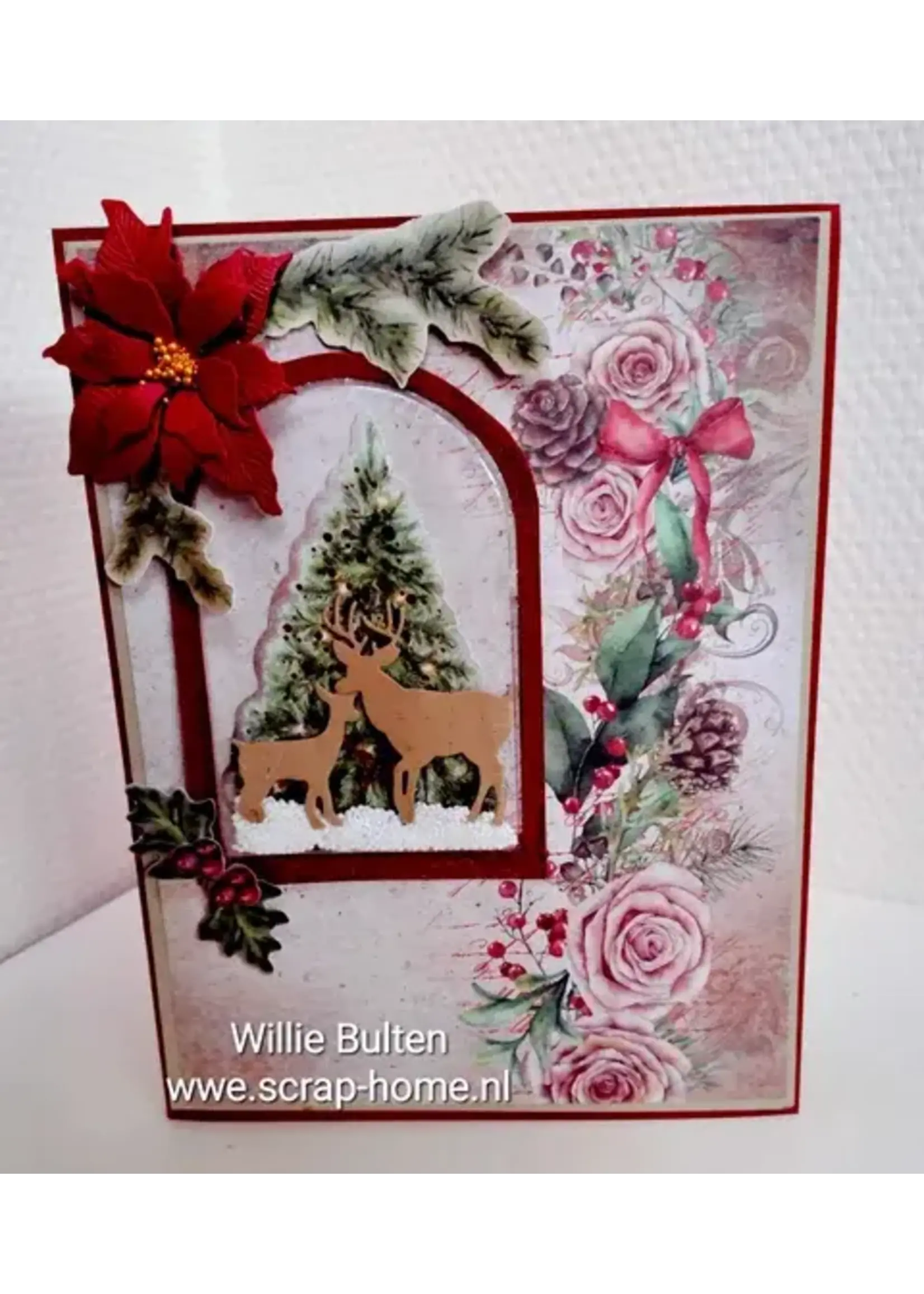 Scrap@Home Kerstkaart met uitklappende pockets.