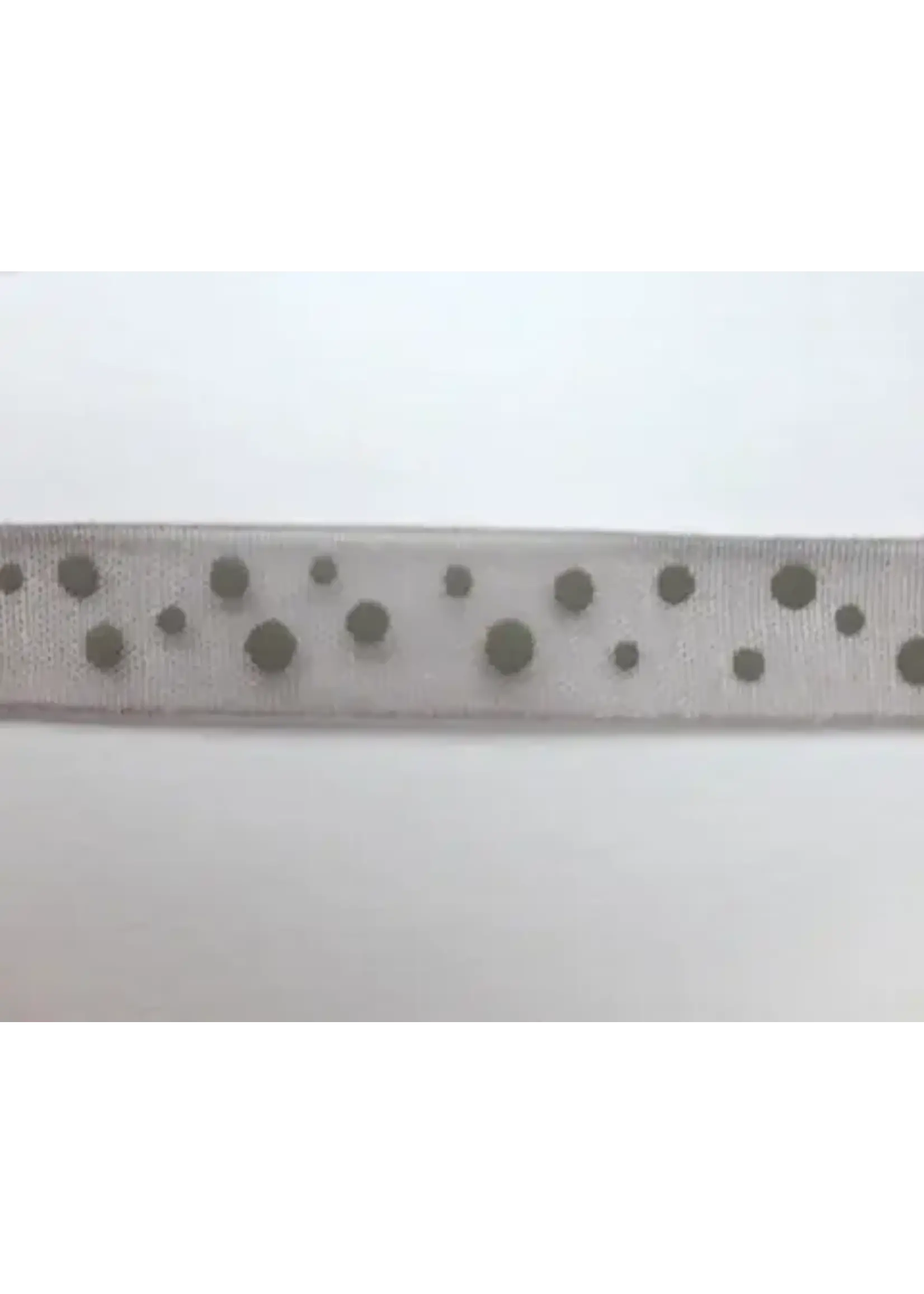 Lint grey met stip per meter nr Grijs 2