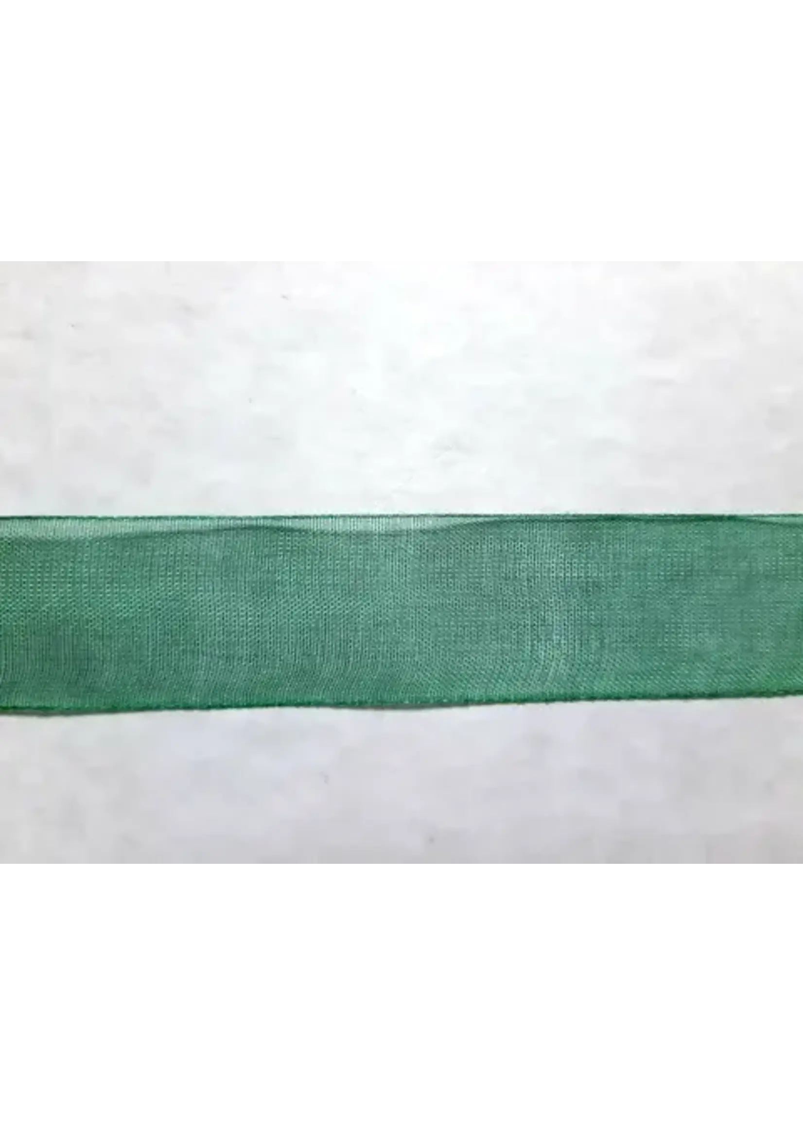 Lint Organza Donker Groen 20mm, per meter nr Gr 11