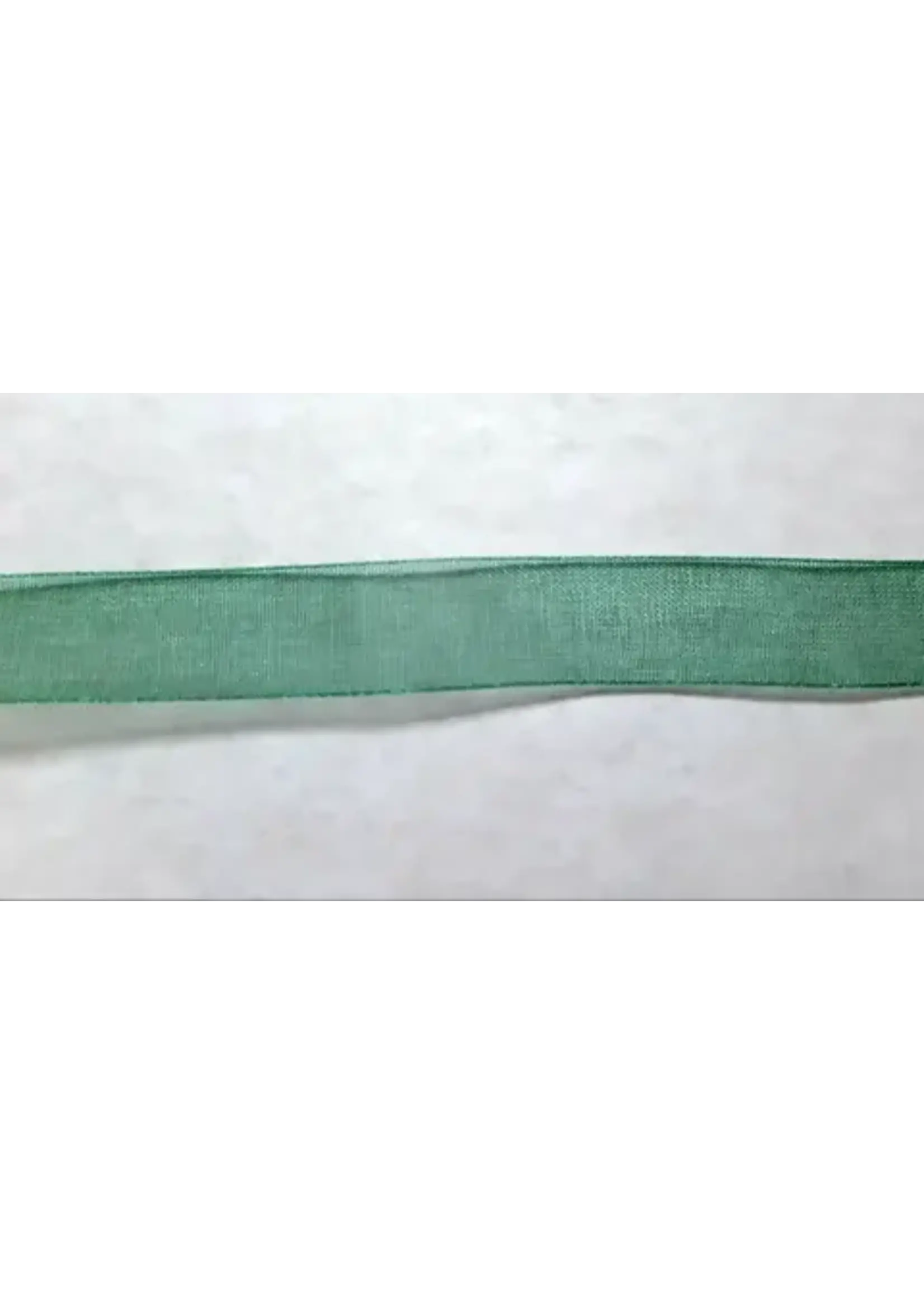 Lint Organza Donker Groen 10mm, per meter nr Gr 10