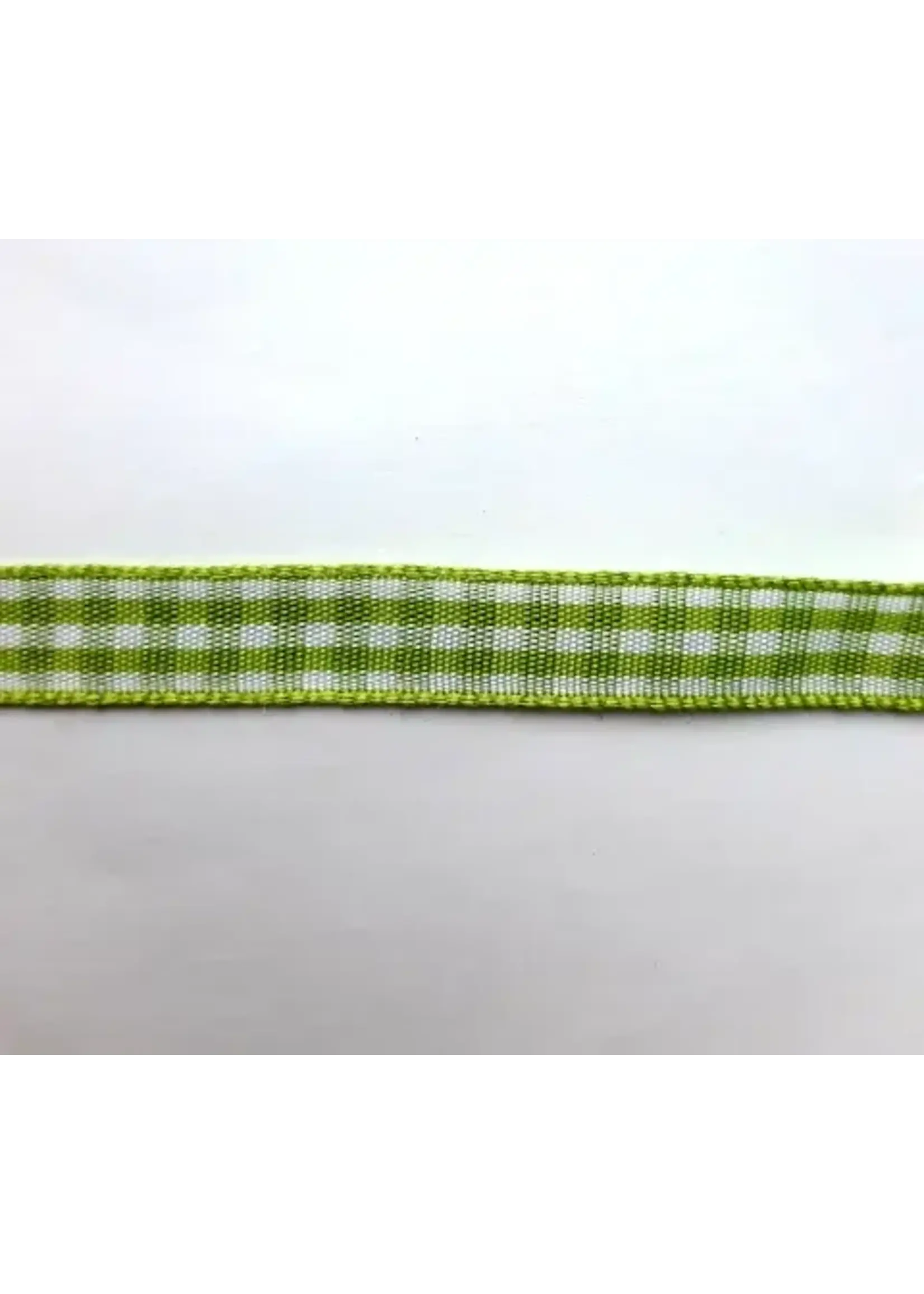Lint groen/wit geruit 10mm, per meter nr Gr 4