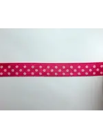 Lint roze met witte stip 1cm, per meter nr roze 19
