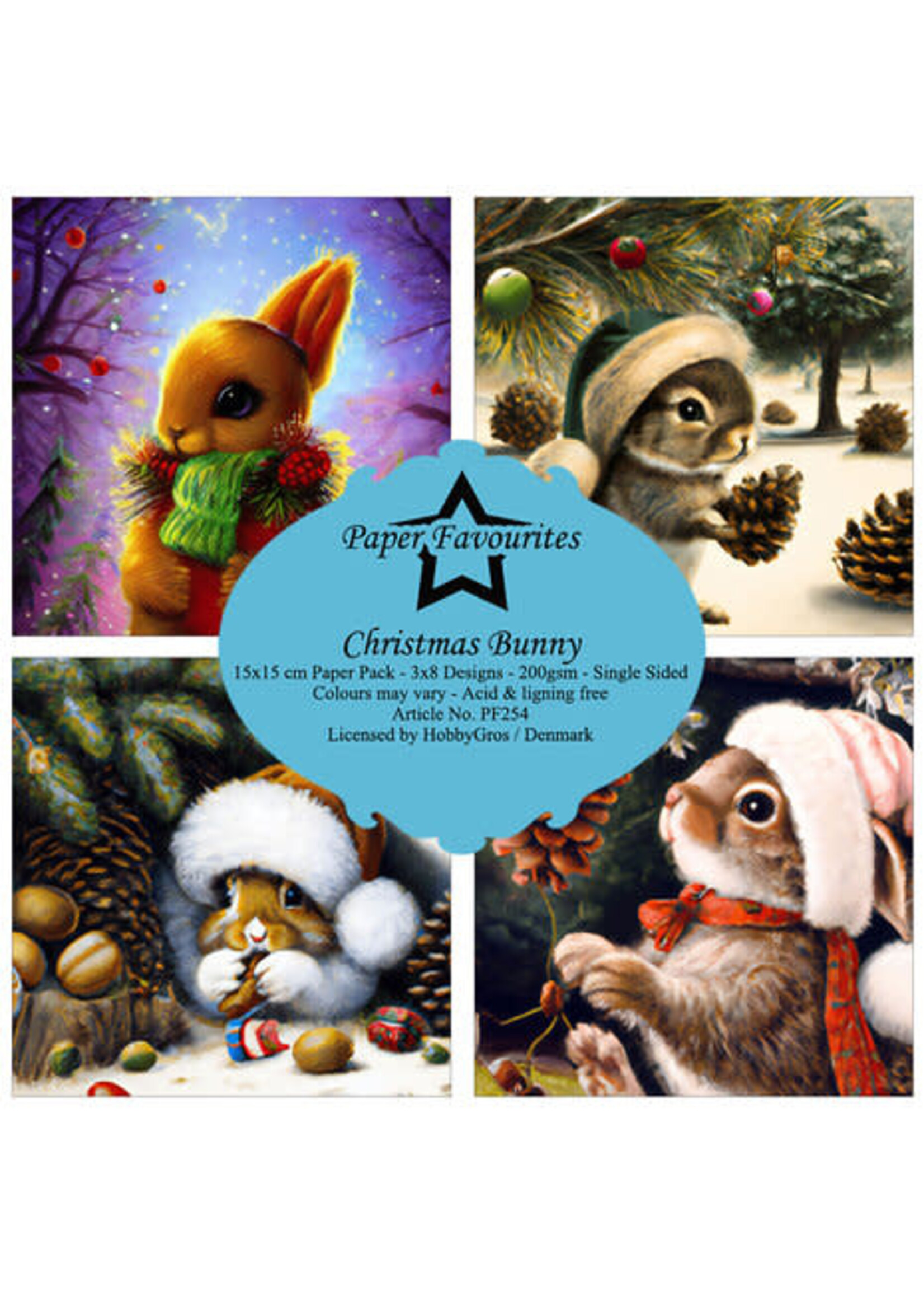 Paper Favorites Christmas Bunny 6x6 Inch Paper Pack (PF254)