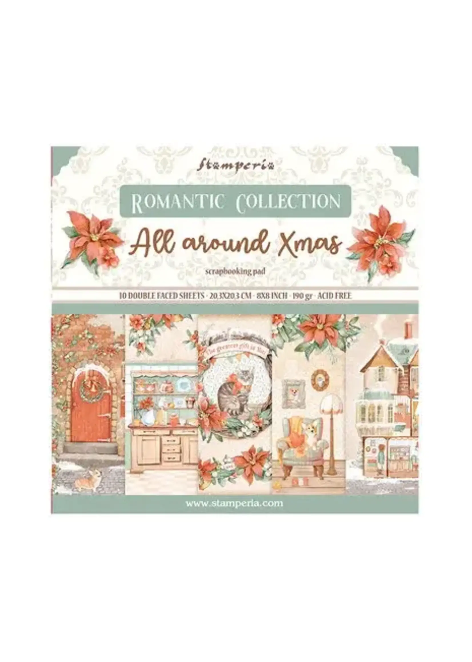 Stamperia All Around Christmas 8x8 Inch Paper Pack (SBBS89)