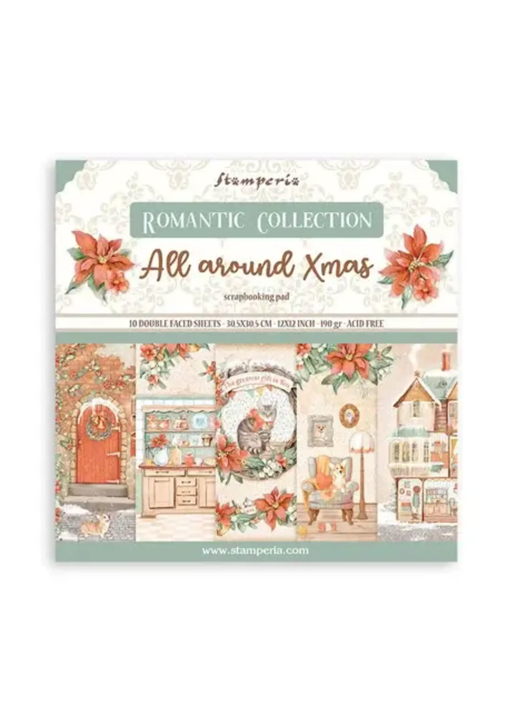 Stamperia All Around Christmas 12x12 Inch Paper Pack (SBBL140)