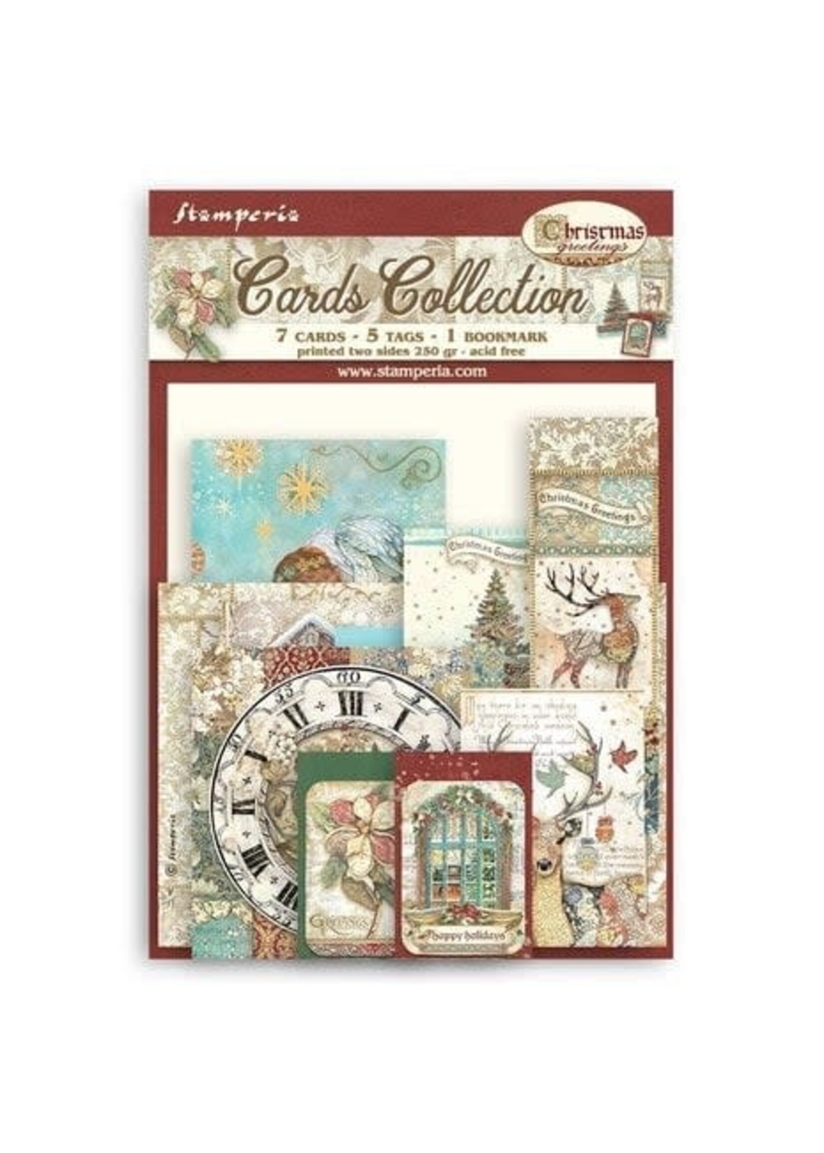 Stamperia Christmas Greetings Cards Collection (SBCARD18)