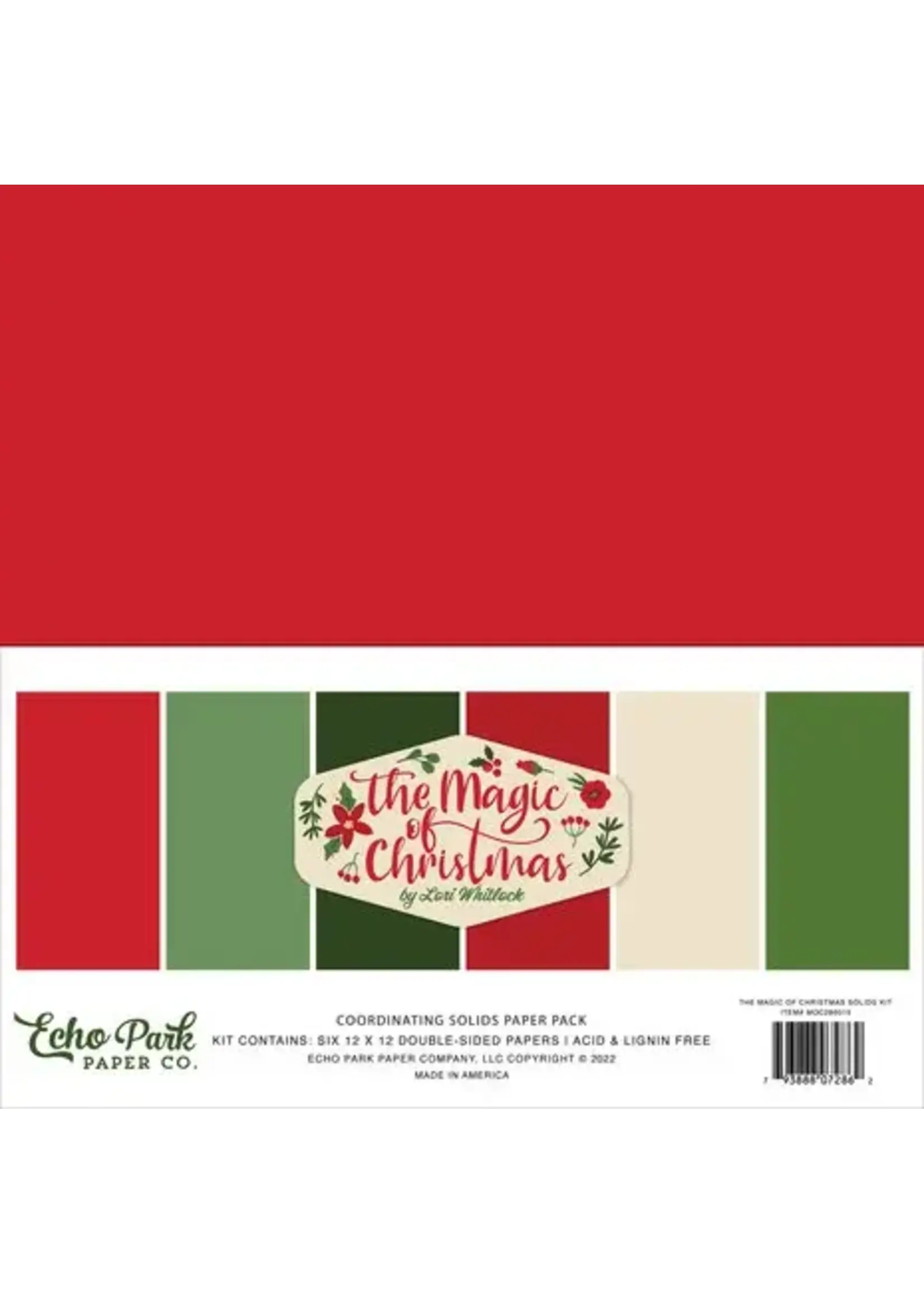Echo Park The Magic Of Christmas 12x12 Inch Coordinating Solids Paper Pack (MOC286015)