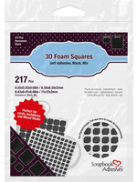 Scrapbook Adhesives 3D Foam Squares Black Mix (217pcs) (01615)