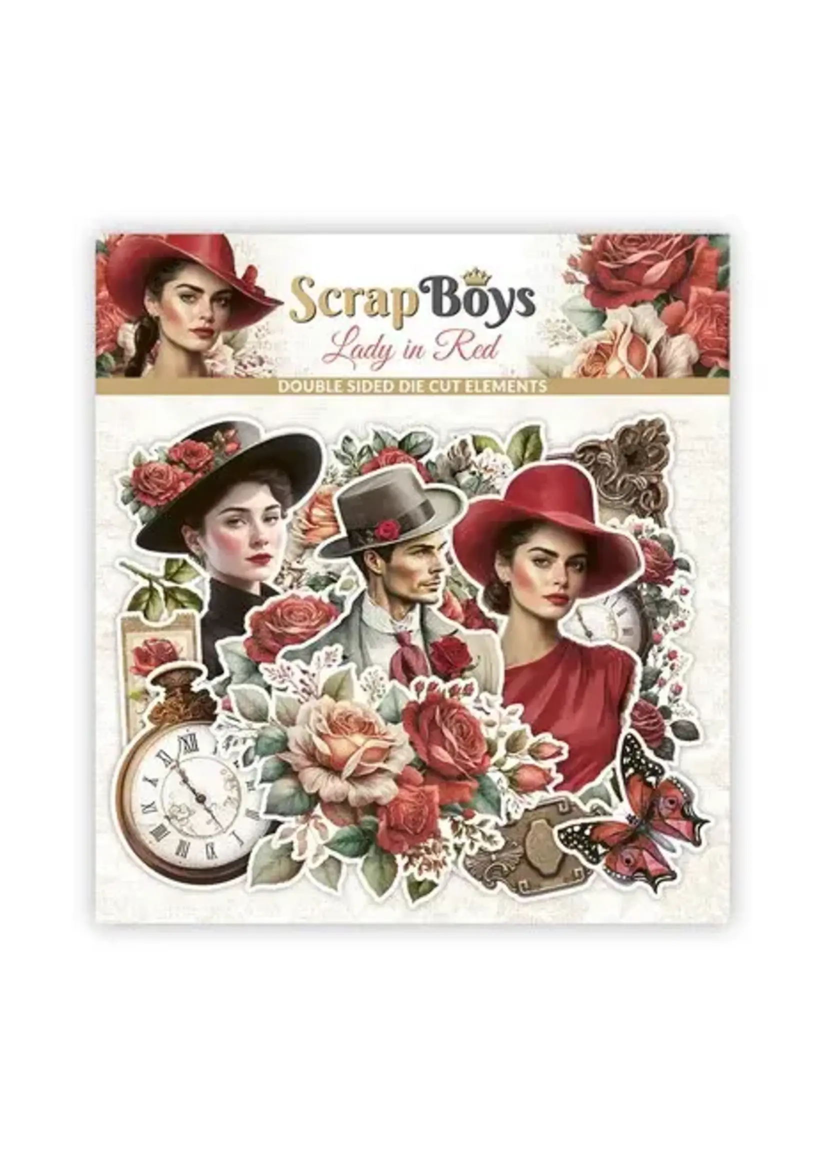 Scrapboys Lady in Red Double Sided Die Cut Elements 51 pcs (SB-LARE-12)