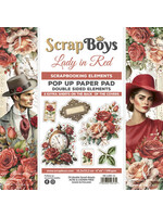 Scrapboys Lady in Red 6x6 Inch Pop Up Paper Pad (SB-LARE-11)