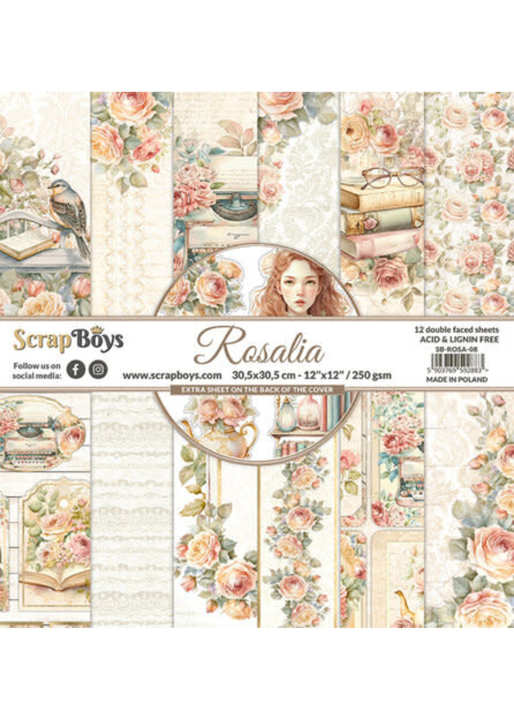 Scrapboys Rosalia 12x12 Inch Paper Pack (SB-ROSA-08)