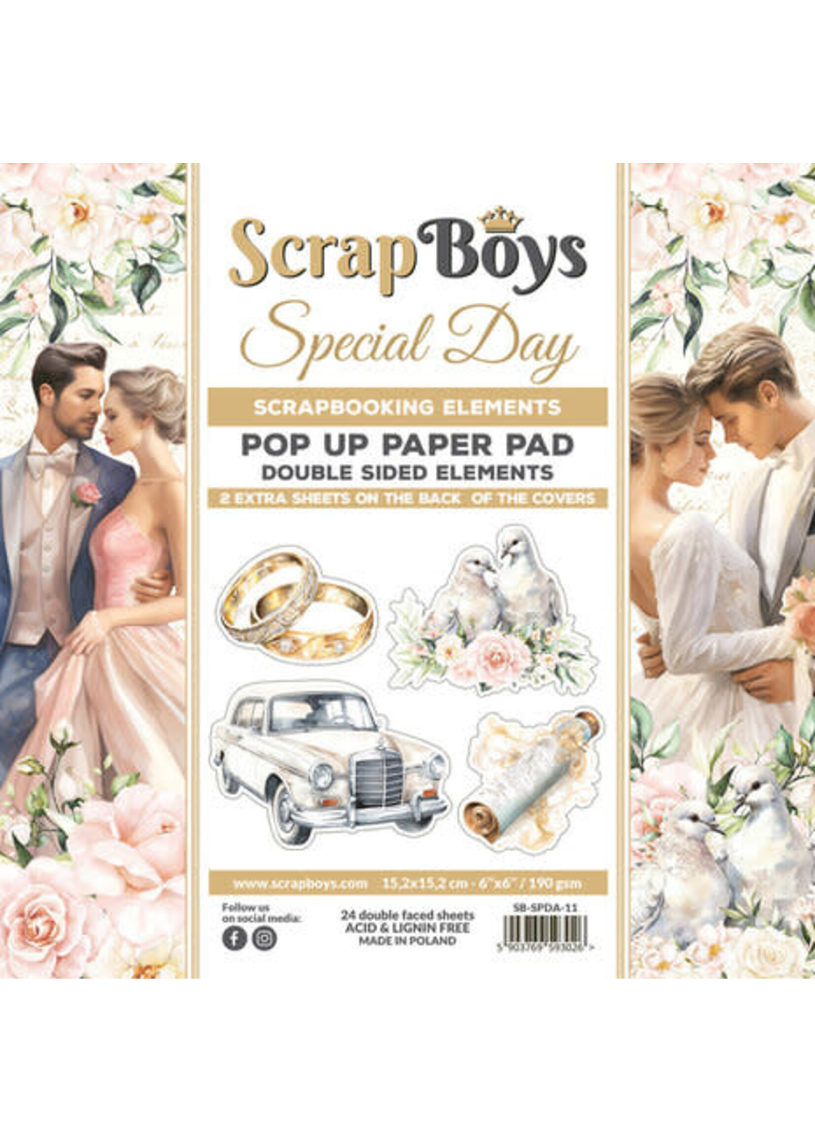 Scrapboys Special Day 6x6 Inch Pop Up Paper Pad (SB-SPDA-11)