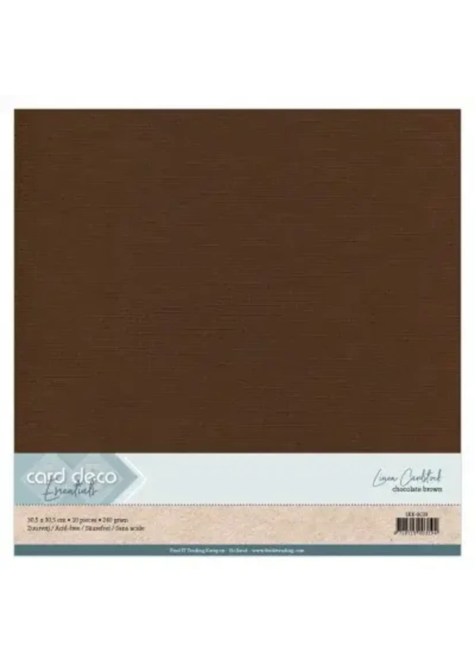 cardstock F Scrap Chocoladebruin Linnenkarton 10 vel 30,5 x 30,5 cm