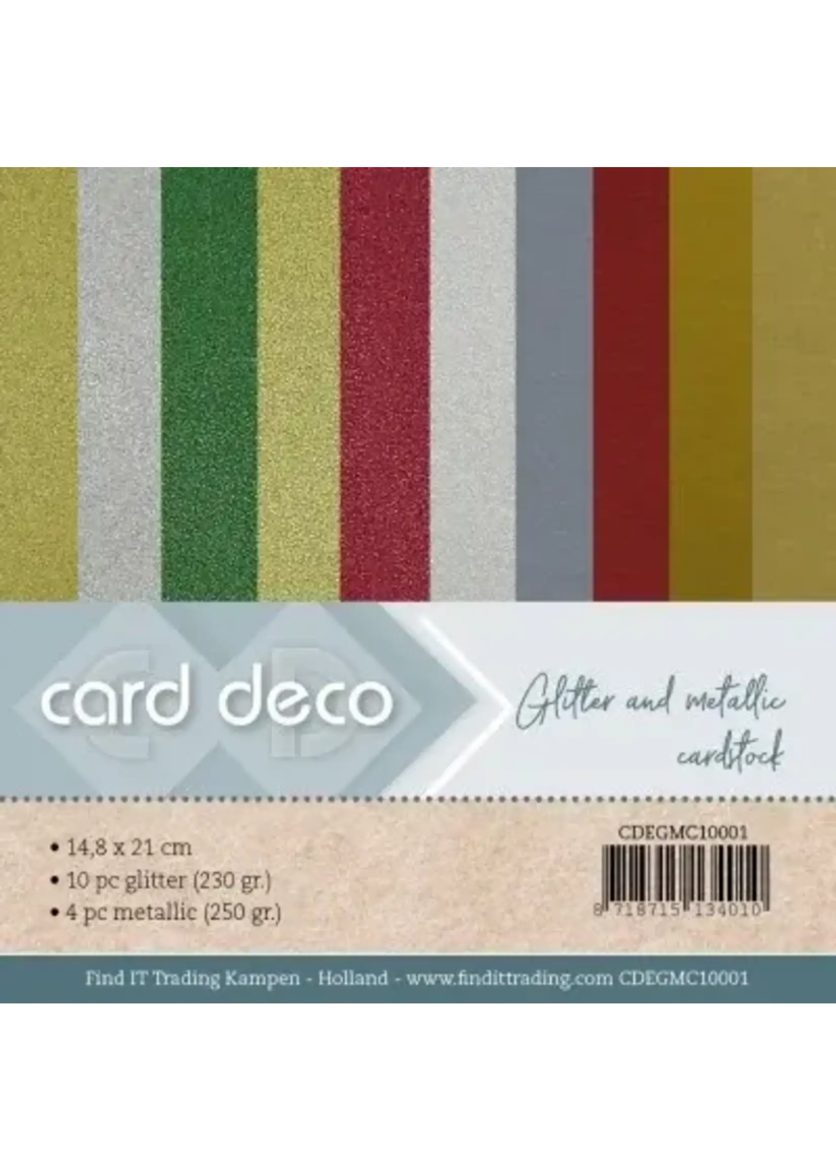 carddeco Card Deco Essentials - Glitter And Metallic Cardstock - Christmas A5