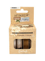 Jenine's Mindfull Collectie JMA-VC-RIB04 - Brown organza & hemp Vintage Christmas nr.04