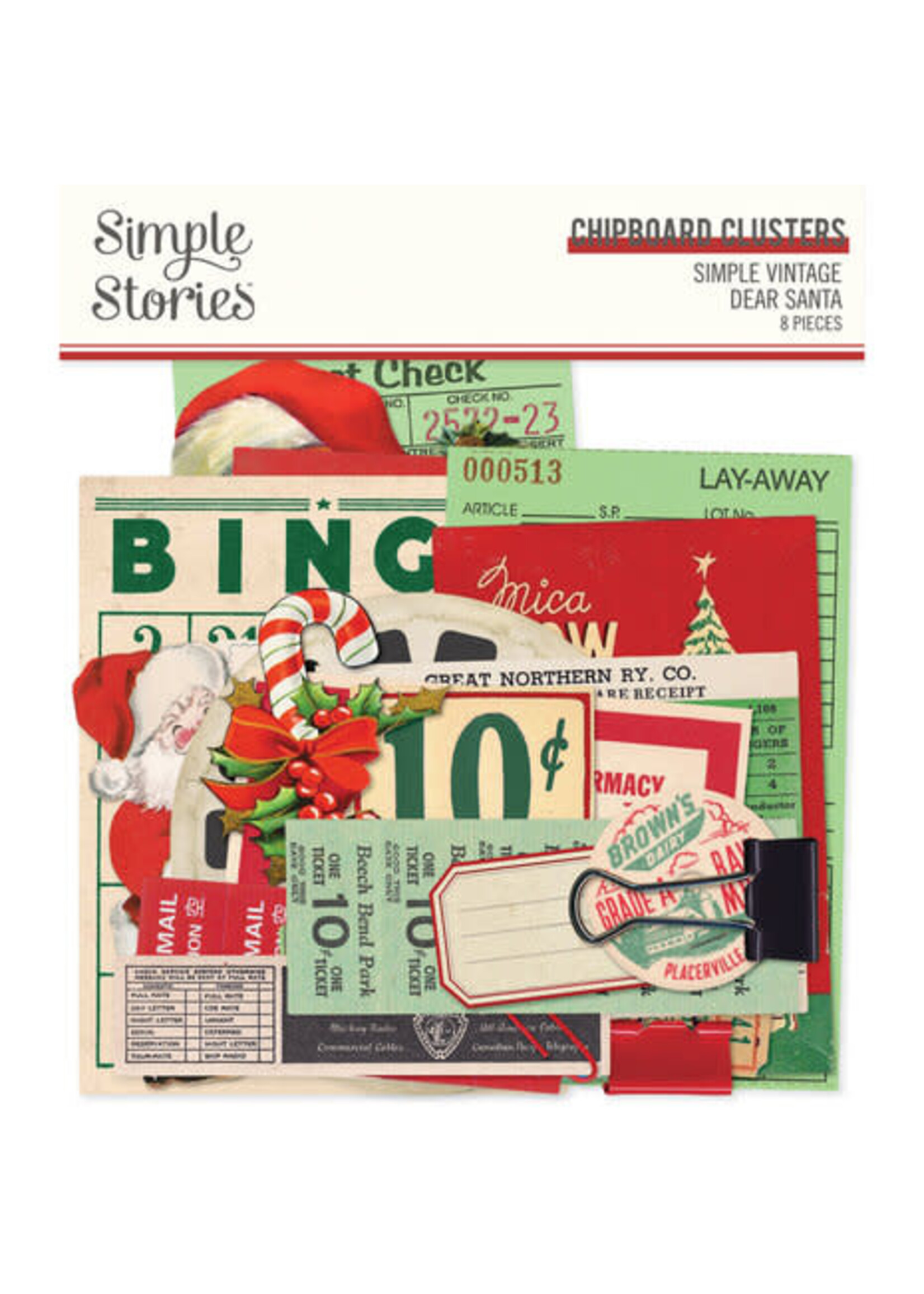 simple stories Simple Vintage Dear Santa Chipboard Clusters (20828)