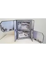 kerstkaart met mica vensters