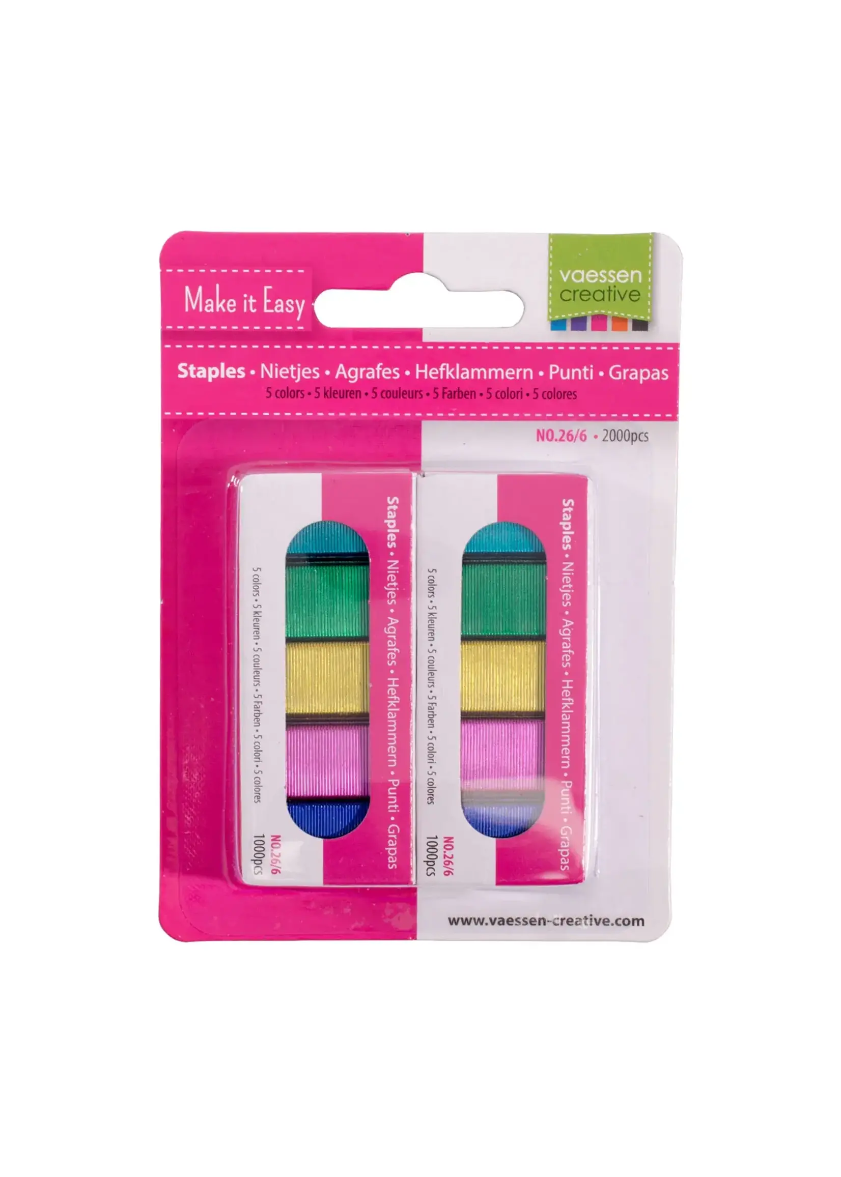 Vaessen Vaessen Creative • Nietjes 5 Kleuren 2000stuks Vaessen Creative2137-058
