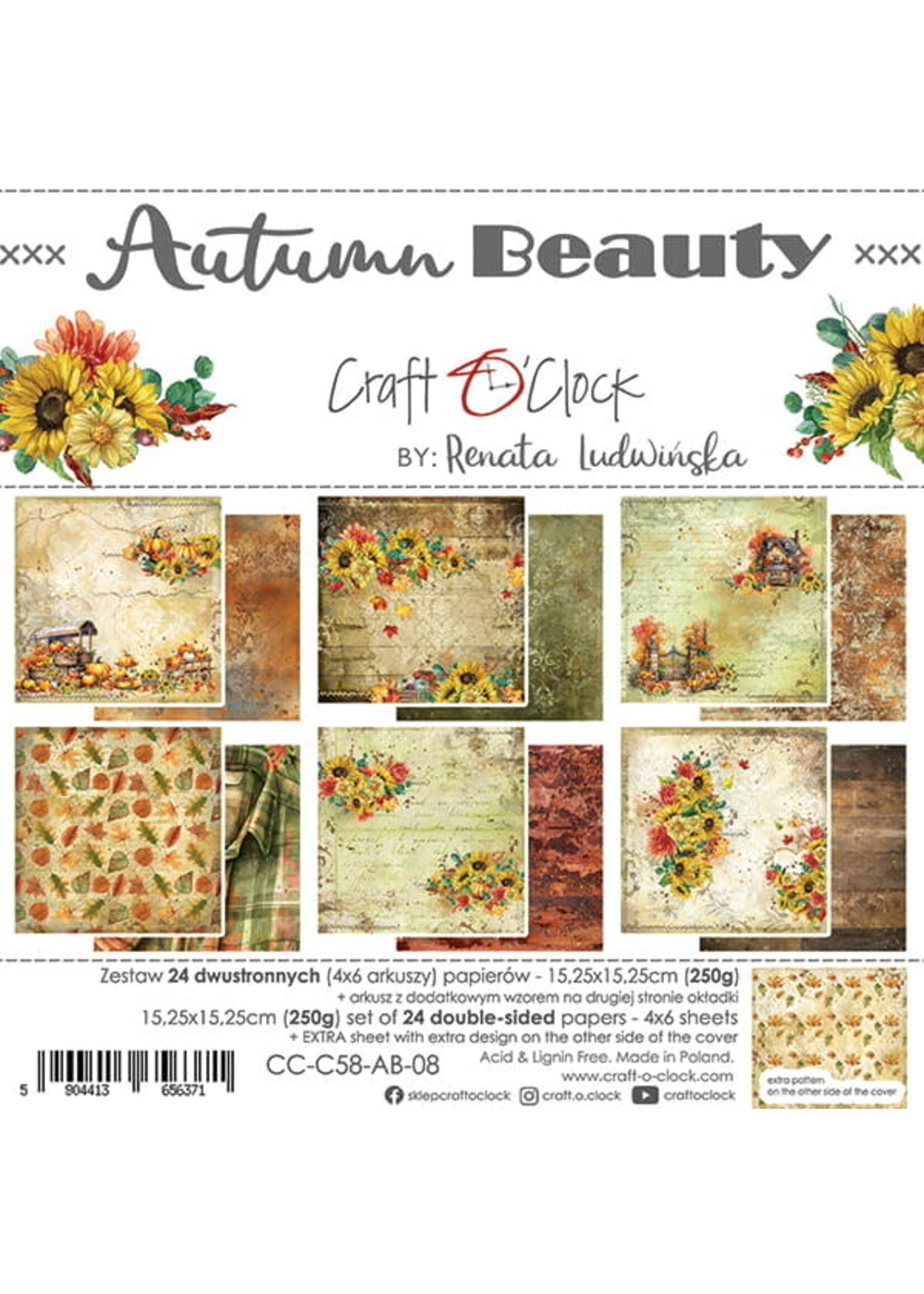 Craft O Clock AUTUMN BEAUTY - A SET OF PAPERS 15,25X15,25CM