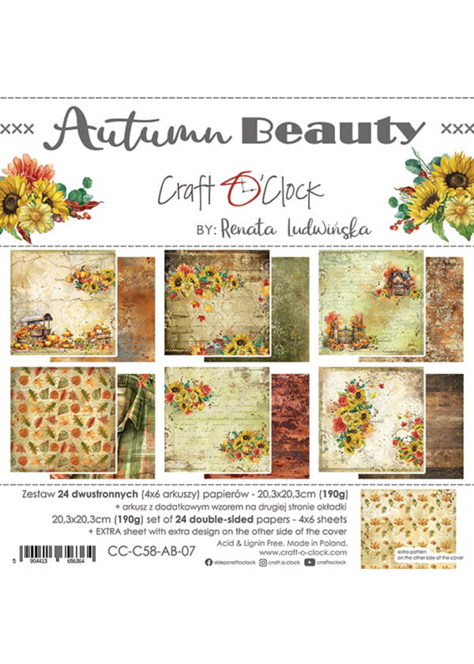 Craft O Clock AUTUMN BEAUTY - A SET OF PAPERS 20,3X20,3CM