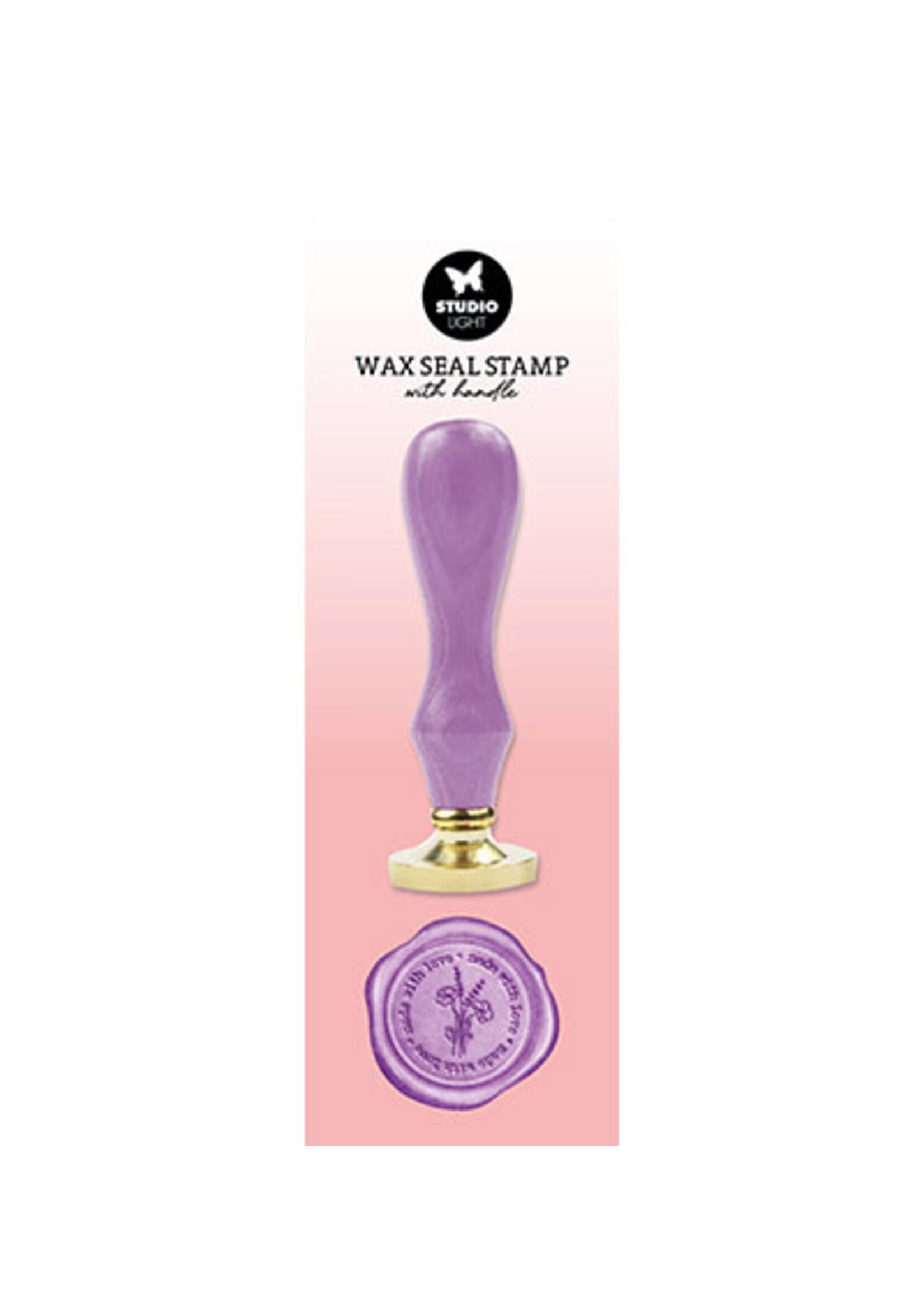 Studio Light SL-ES-WAX08 - Wax Stamp with handle Purple Made with love Essentials Tools nr.08