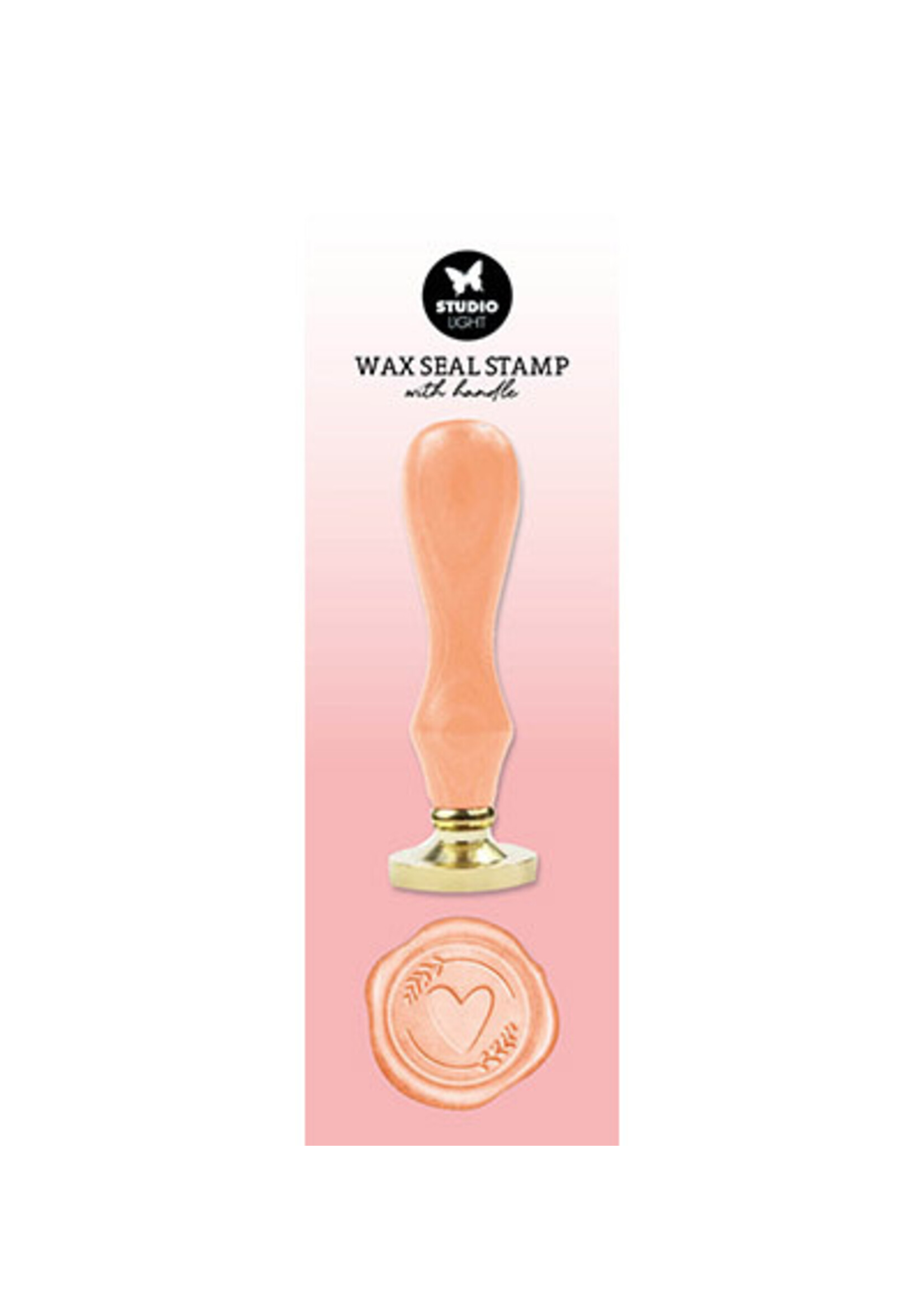 Studio Light SL-ES-WAX09 - Wax Stamp with handle Peach heart Essentials Tools nr.09