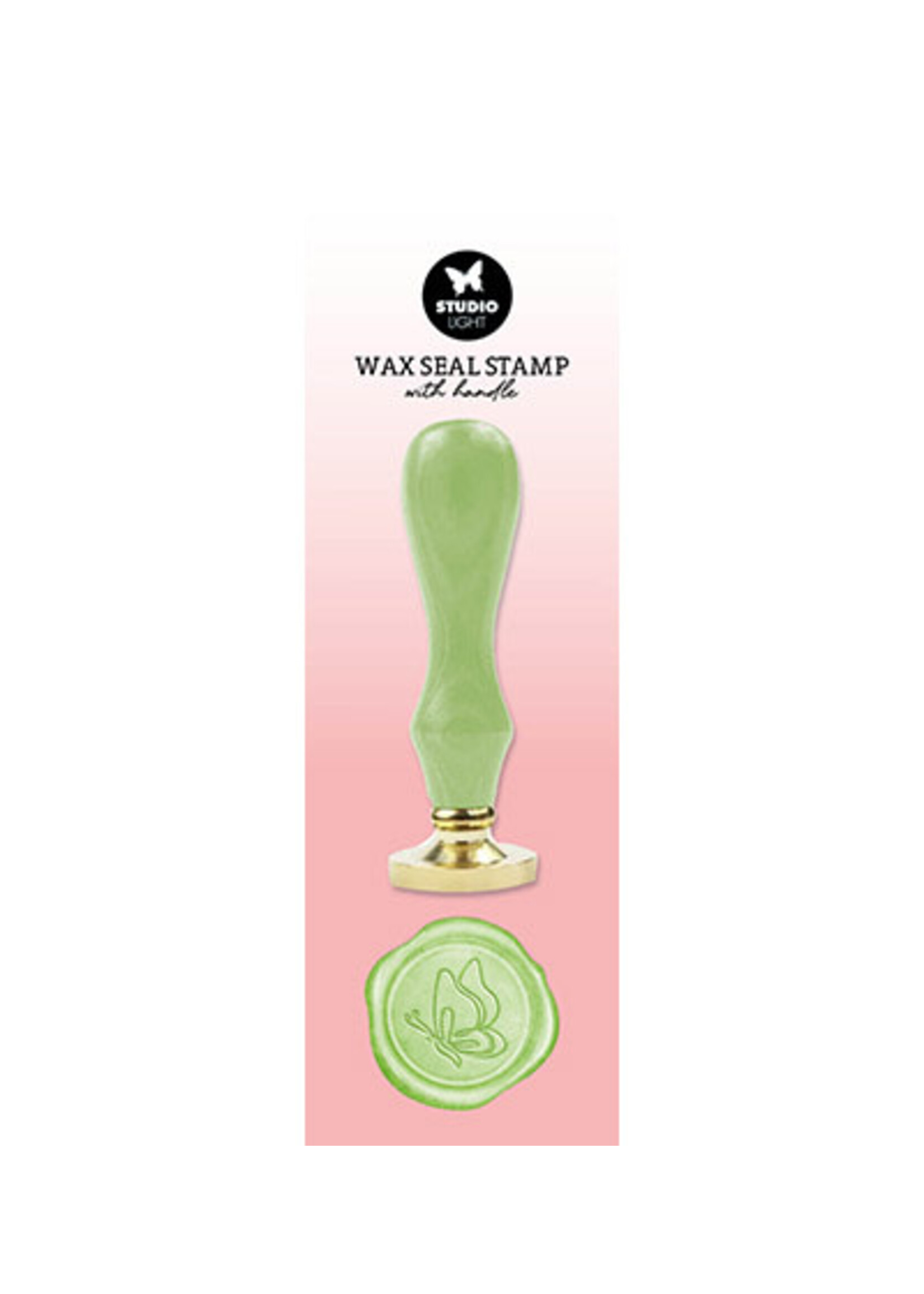 Studio Light SL-ES-WAX10 - Wax Stamp with handle Green butterfly Essentials Tools nr.10